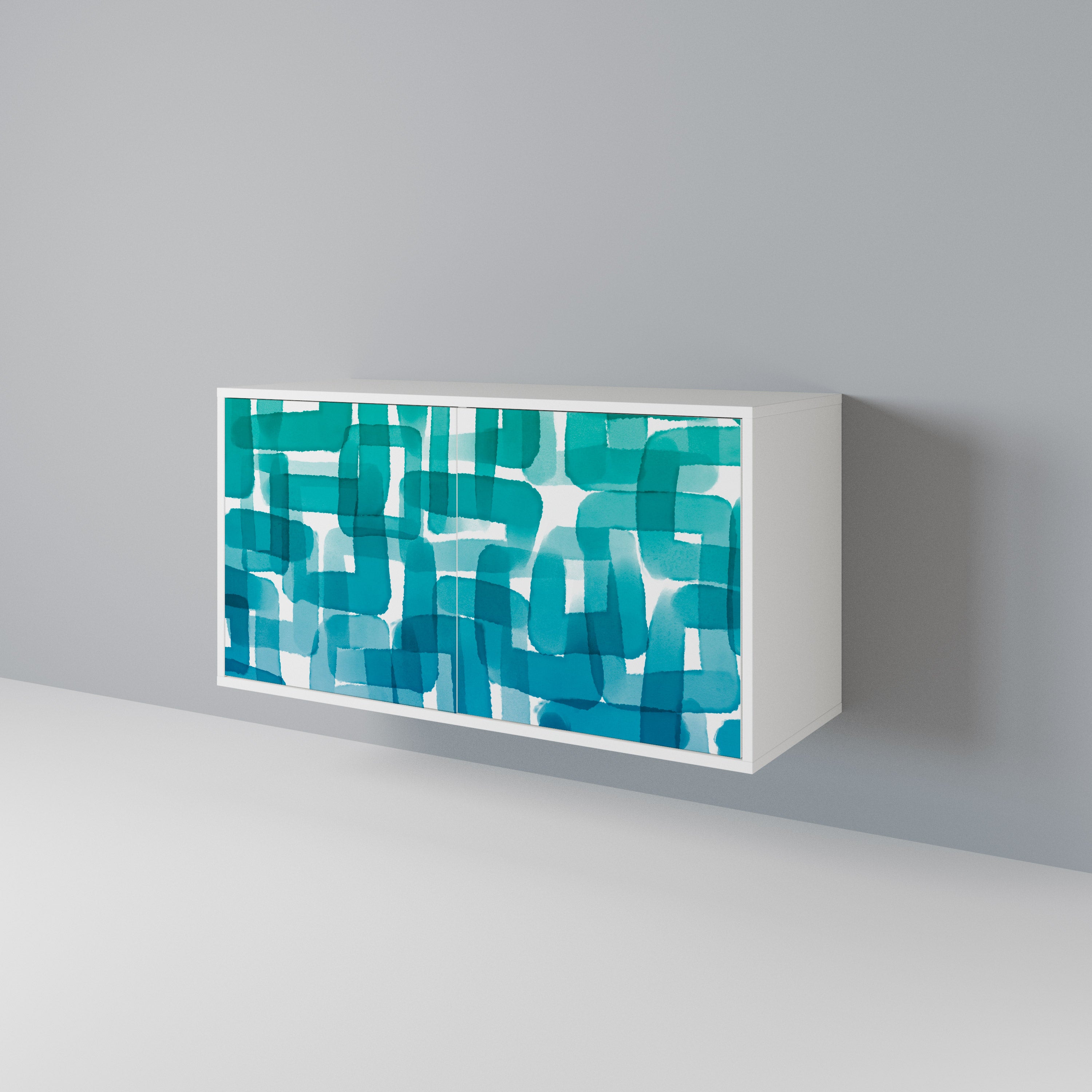 TURQUOISE RECTANGLES Aparador de 2 Puertas