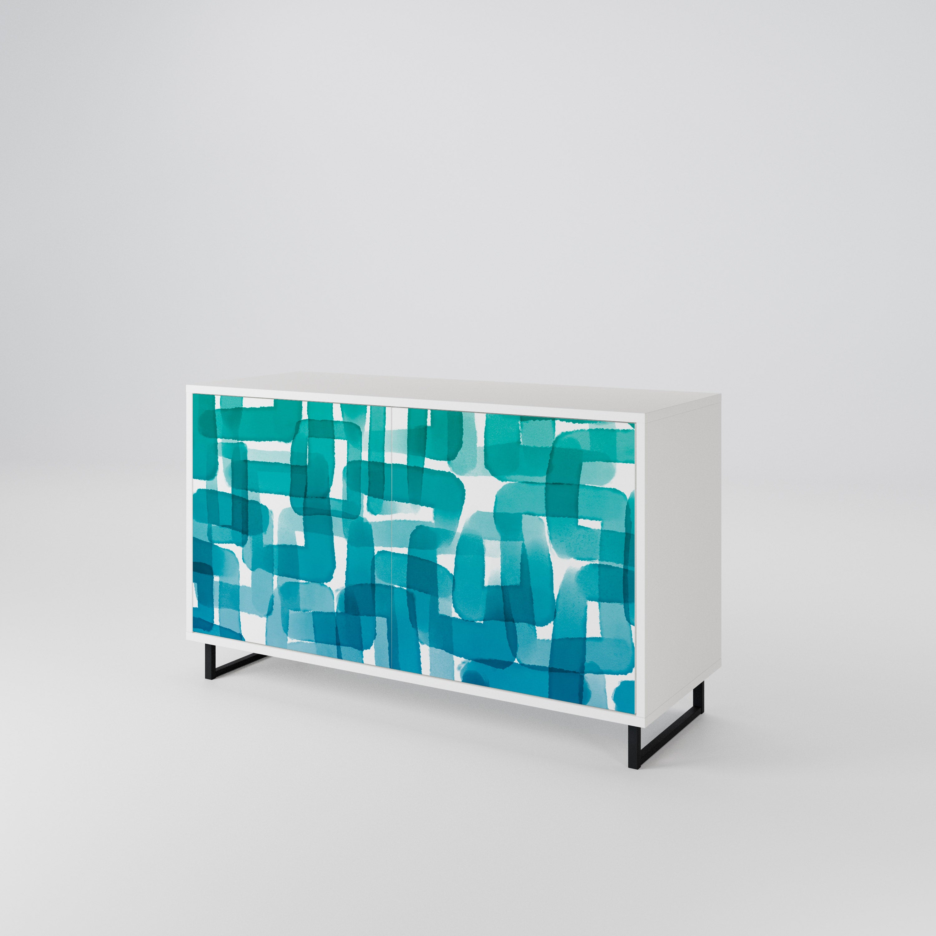 TURQUOISE RECTANGLES Aparador de 2 Puertas