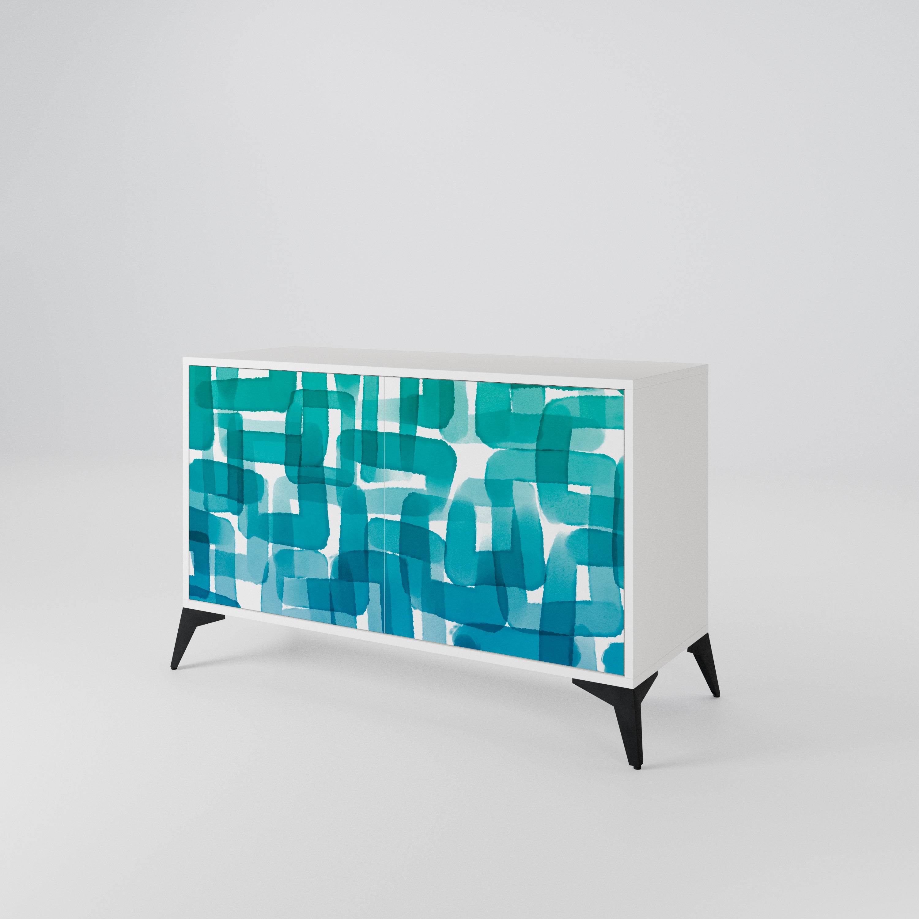 TURQUOISE RECTANGLES Aparador de 2 Puertas