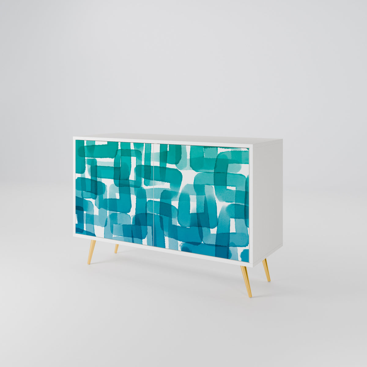 TURQUOISE RECTANGLES Aparador de 2 Puertas
