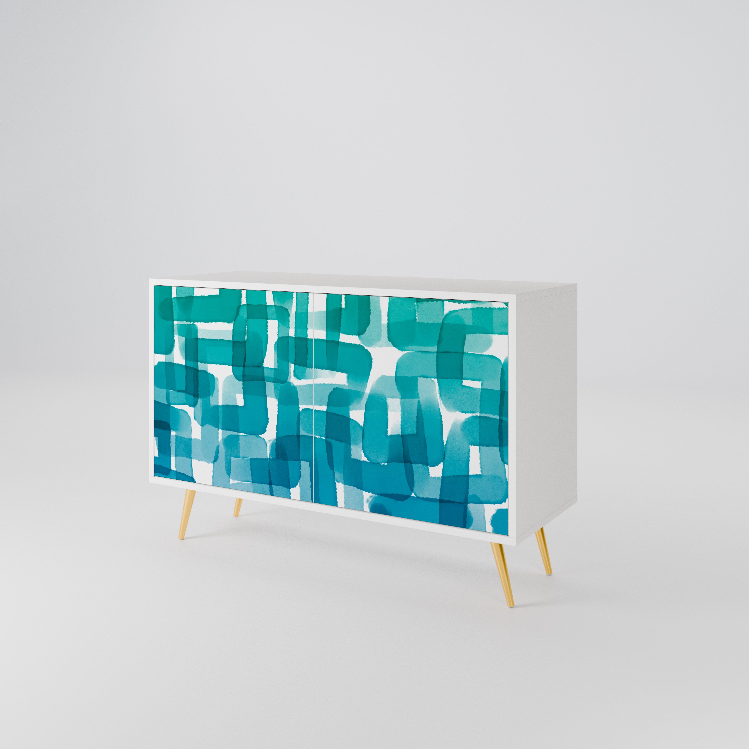 TURQUOISE RECTANGLES Aparador de 2 Puertas