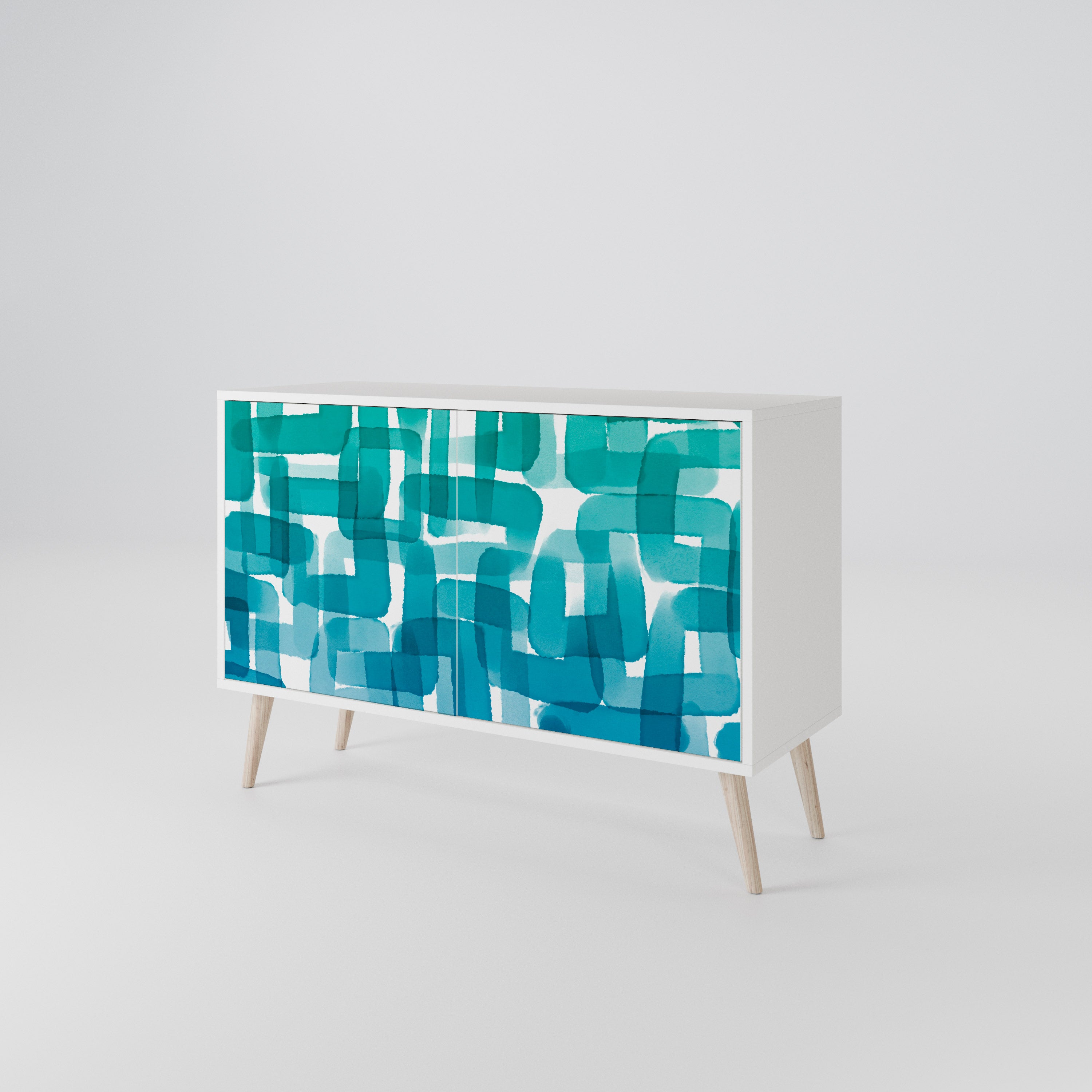 TURQUOISE RECTANGLES Aparador de 2 Puertas