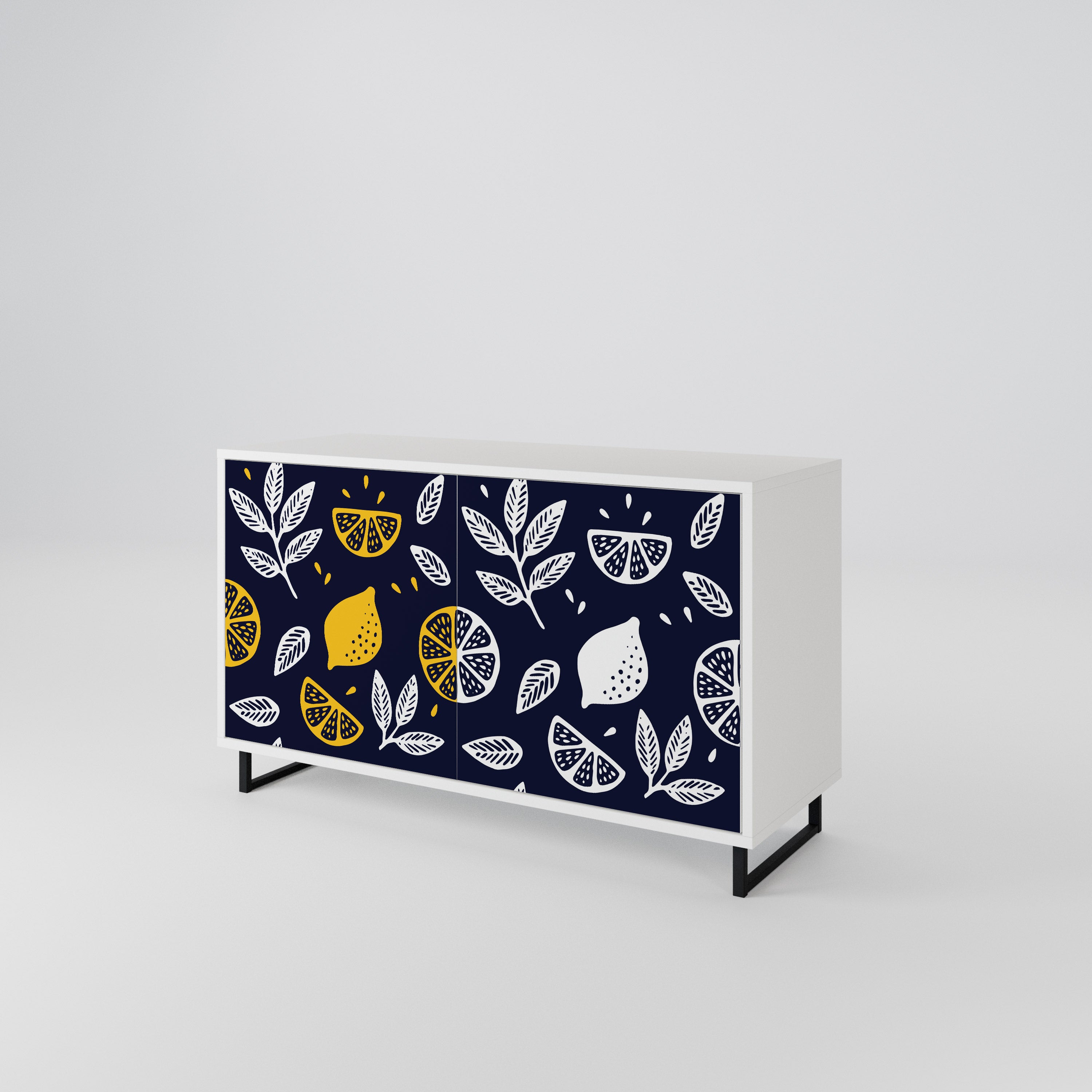 CITRUS BLACK AND WHITE Aparador de 2 Puertas