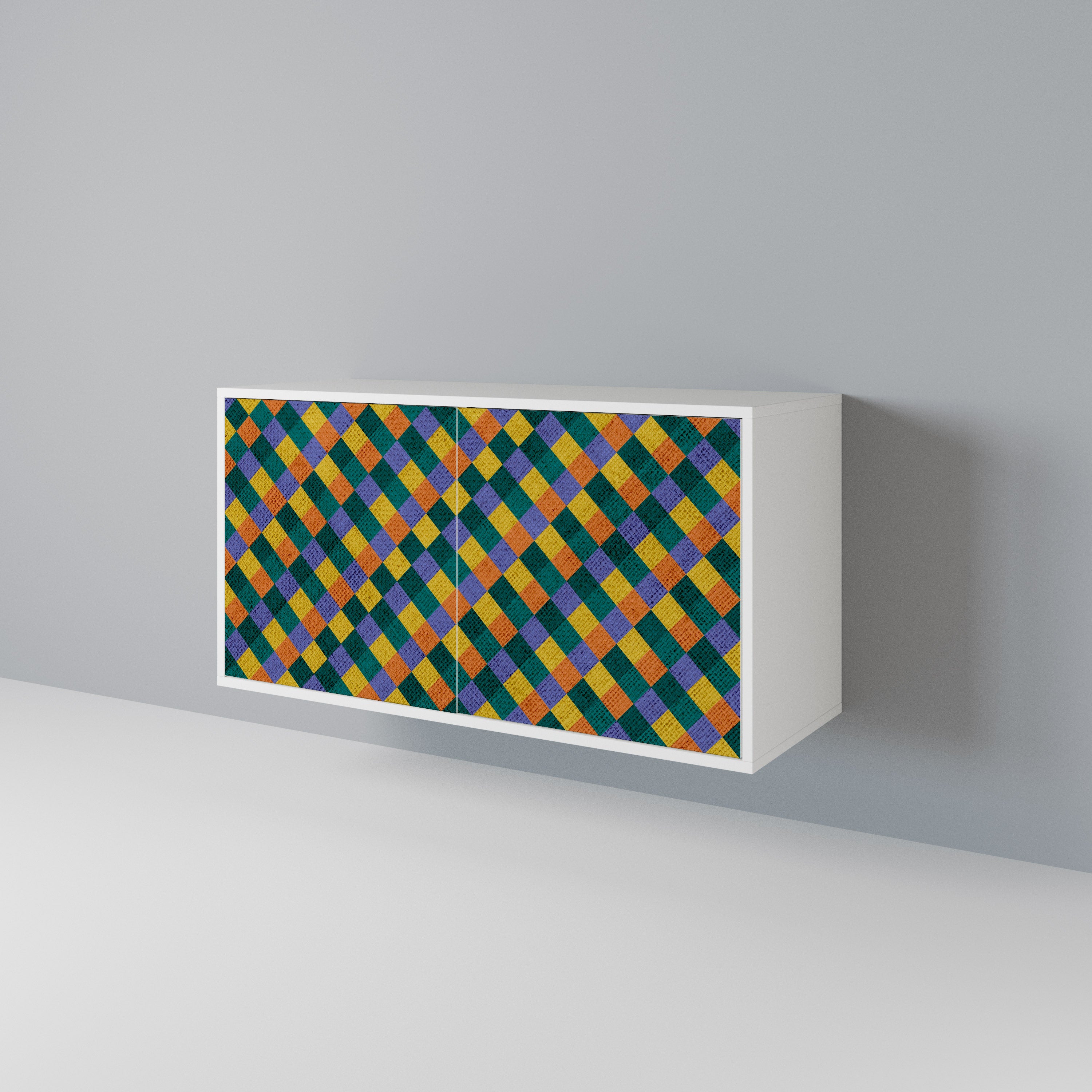 PAINTED SQUARES MIX Aparador de 2 Puertas