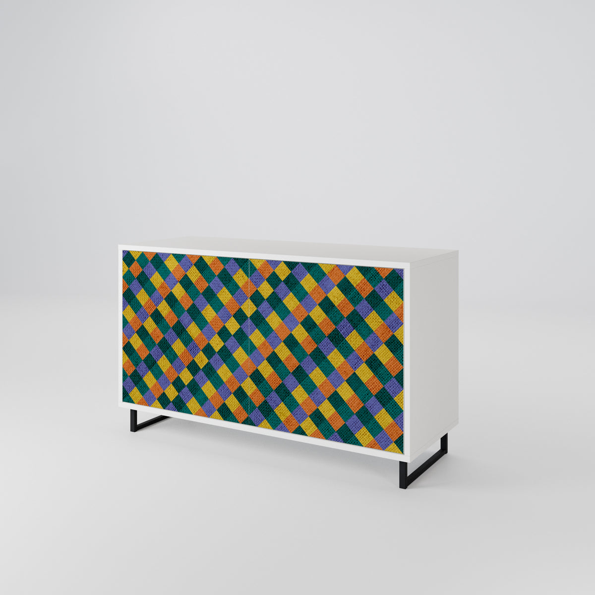 PAINTED SQUARES MIX Aparador de 2 Puertas