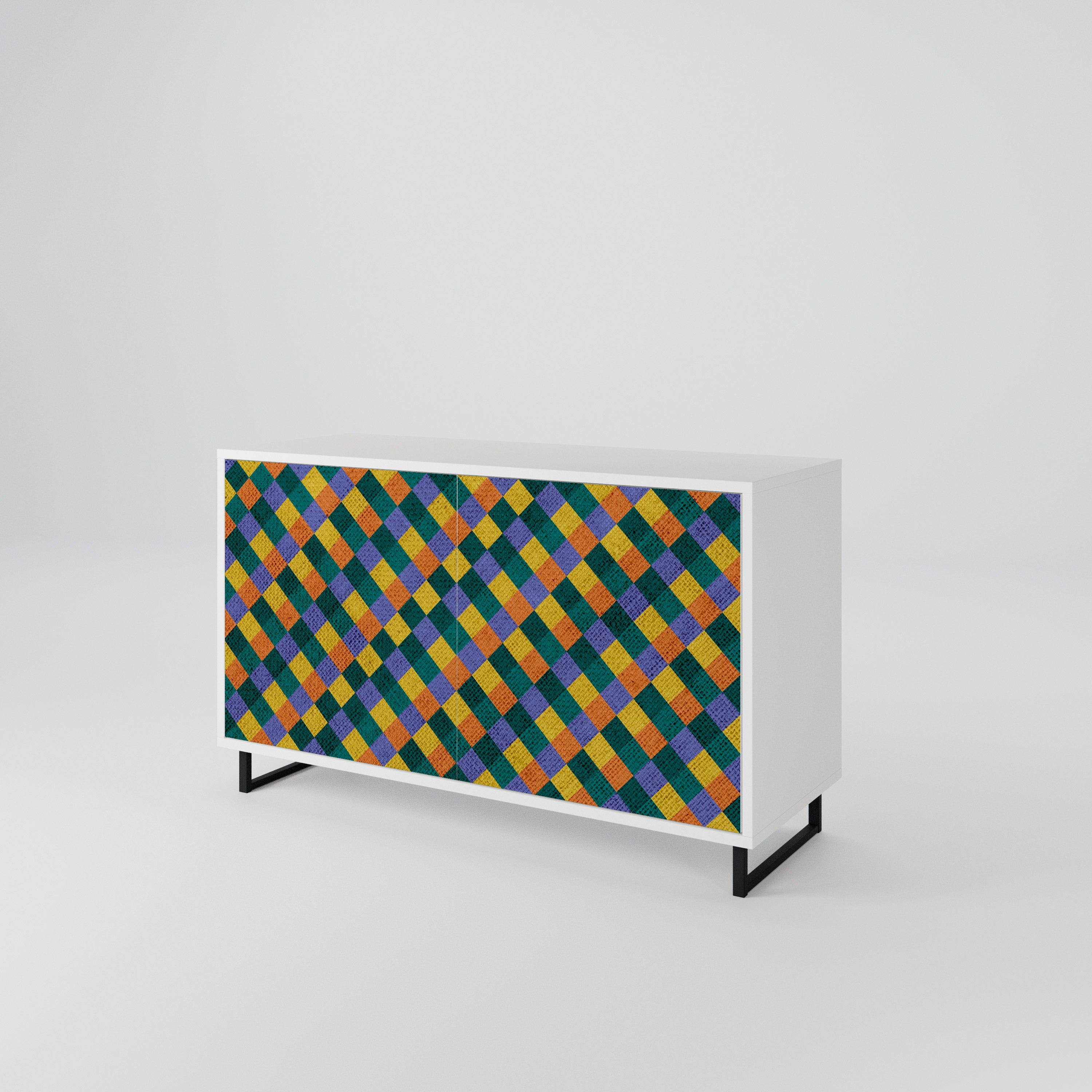 PAINTED SQUARES MIX Aparador de 2 Puertas