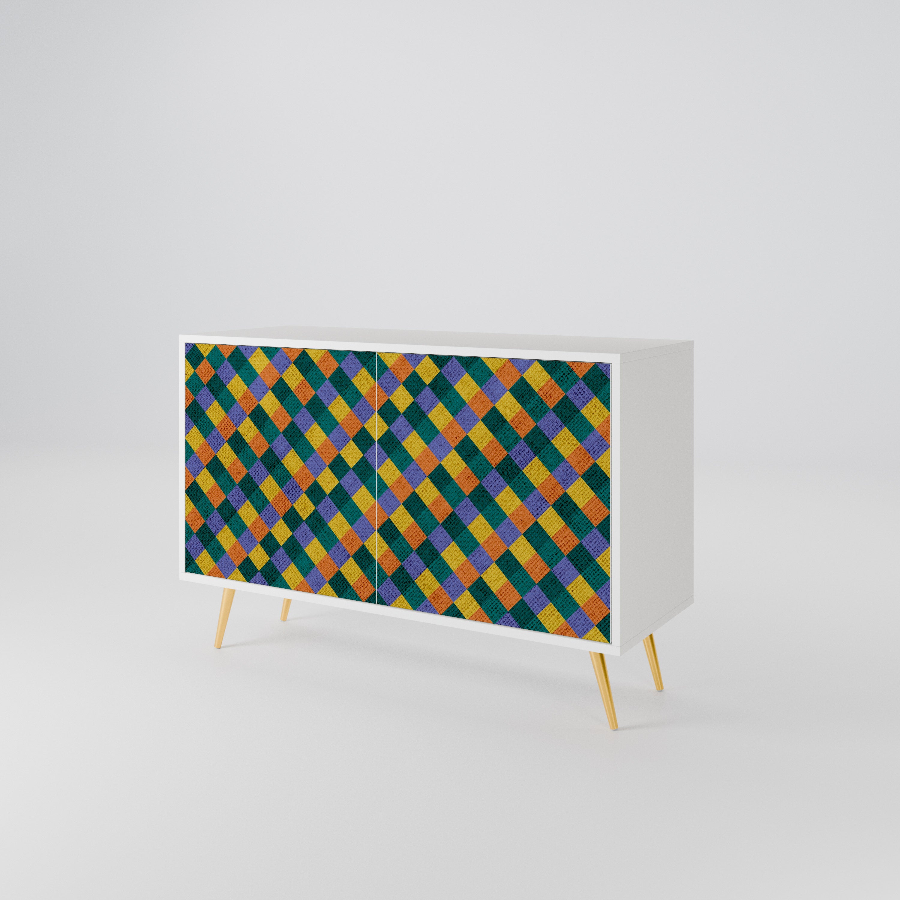 PAINTED SQUARES MIX Aparador de 2 Puertas