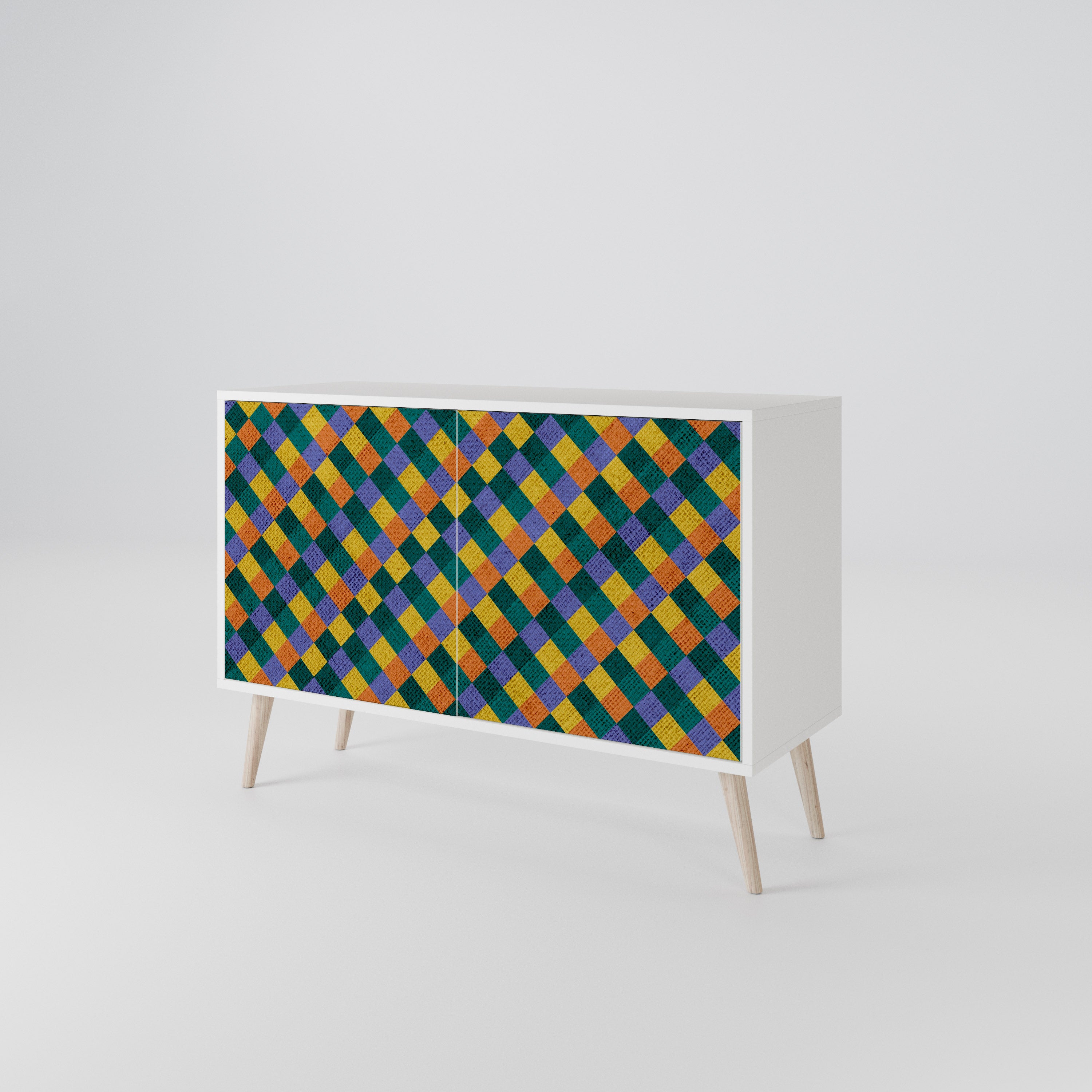 PAINTED SQUARES MIX Aparador de 2 Puertas