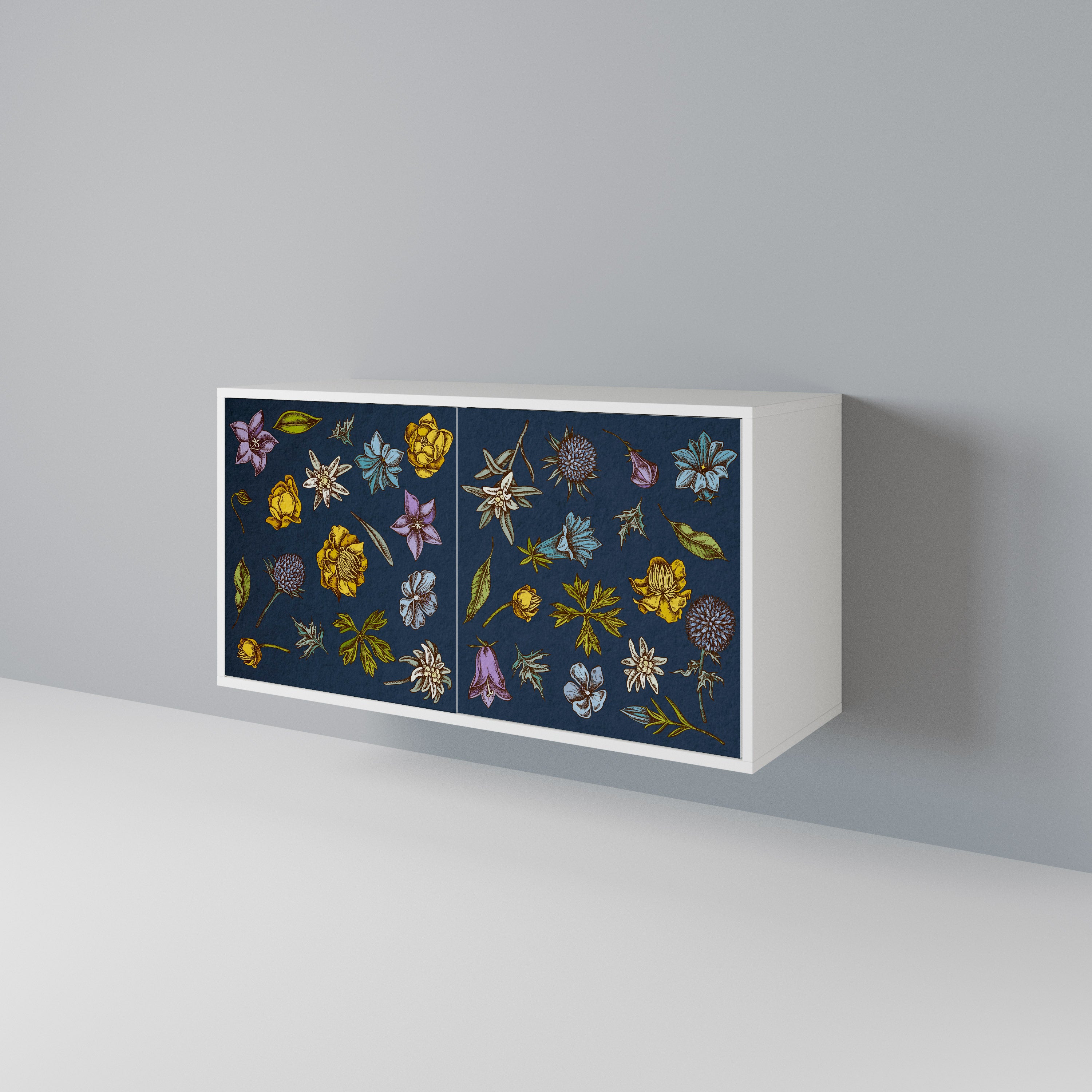 FLOWERS ON NAVY BLUE Aparador de 2 Puertas