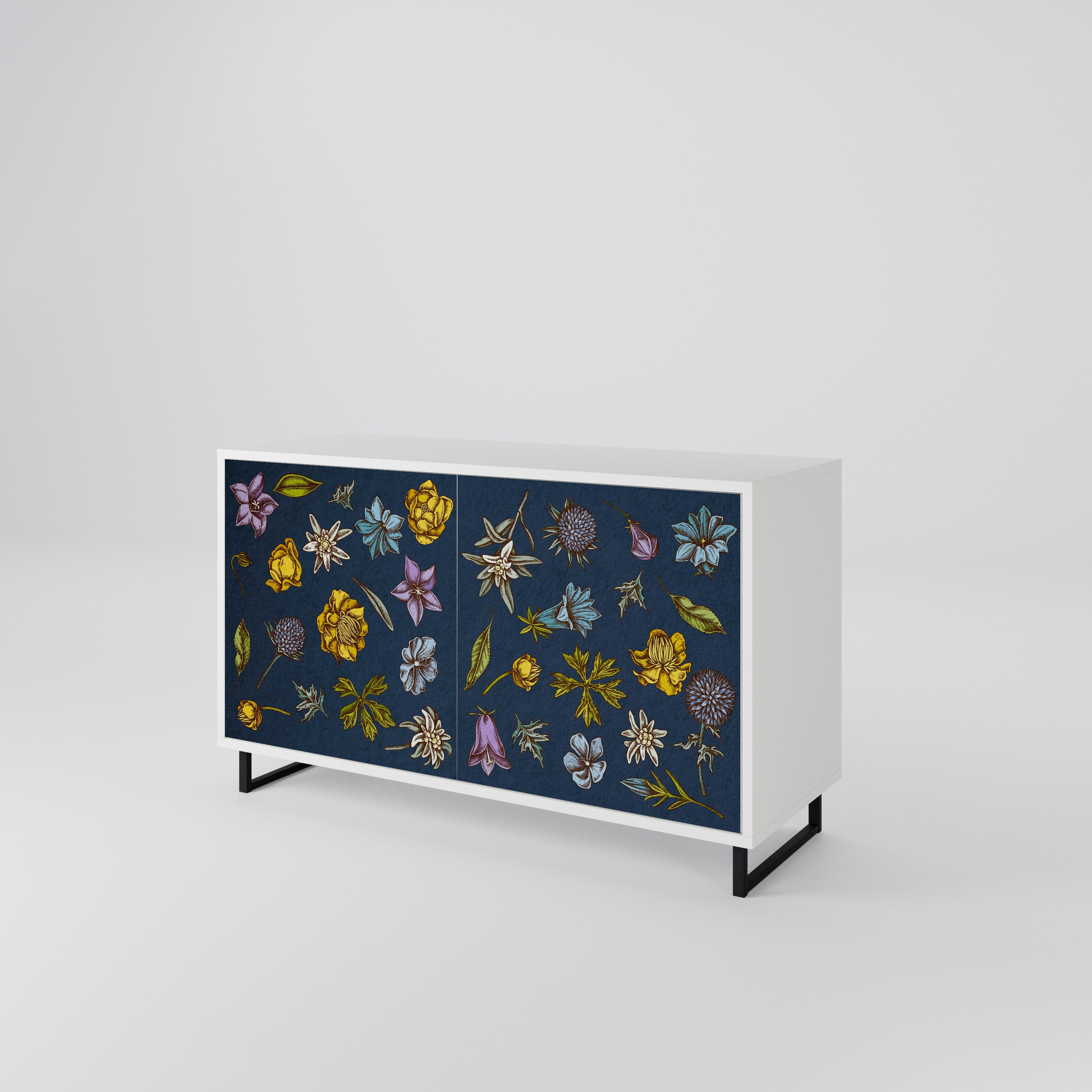 FLOWERS ON NAVY BLUE Aparador de 2 Puertas