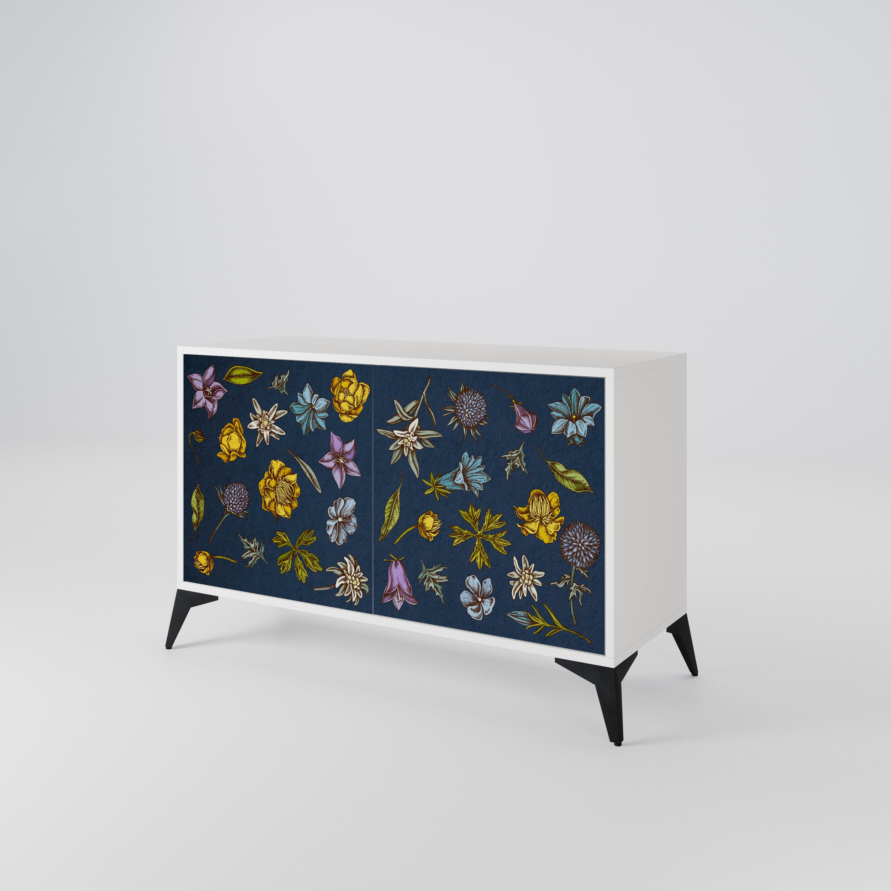 FLOWERS ON NAVY BLUE Aparador de 2 Puertas