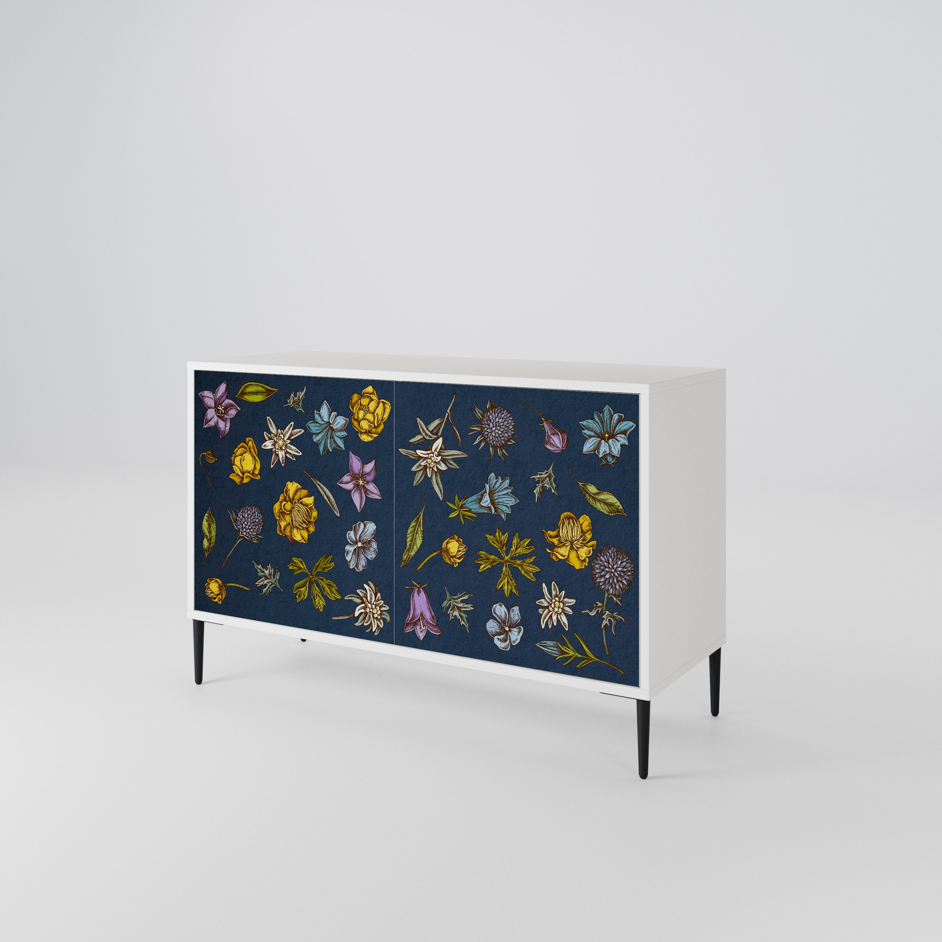 FLOWERS ON NAVY BLUE Aparador de 2 Puertas