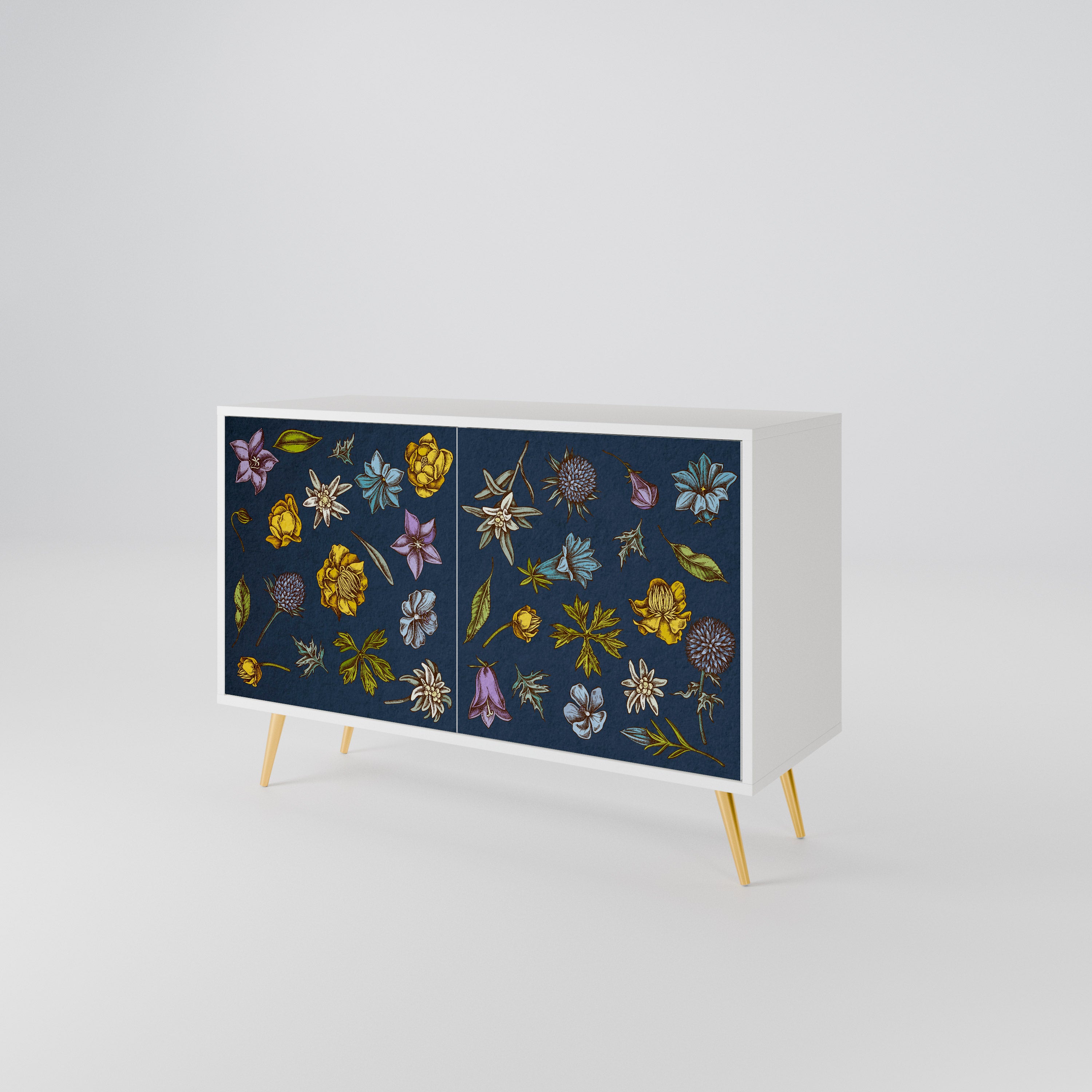 FLOWERS ON NAVY BLUE Aparador de 2 Puertas