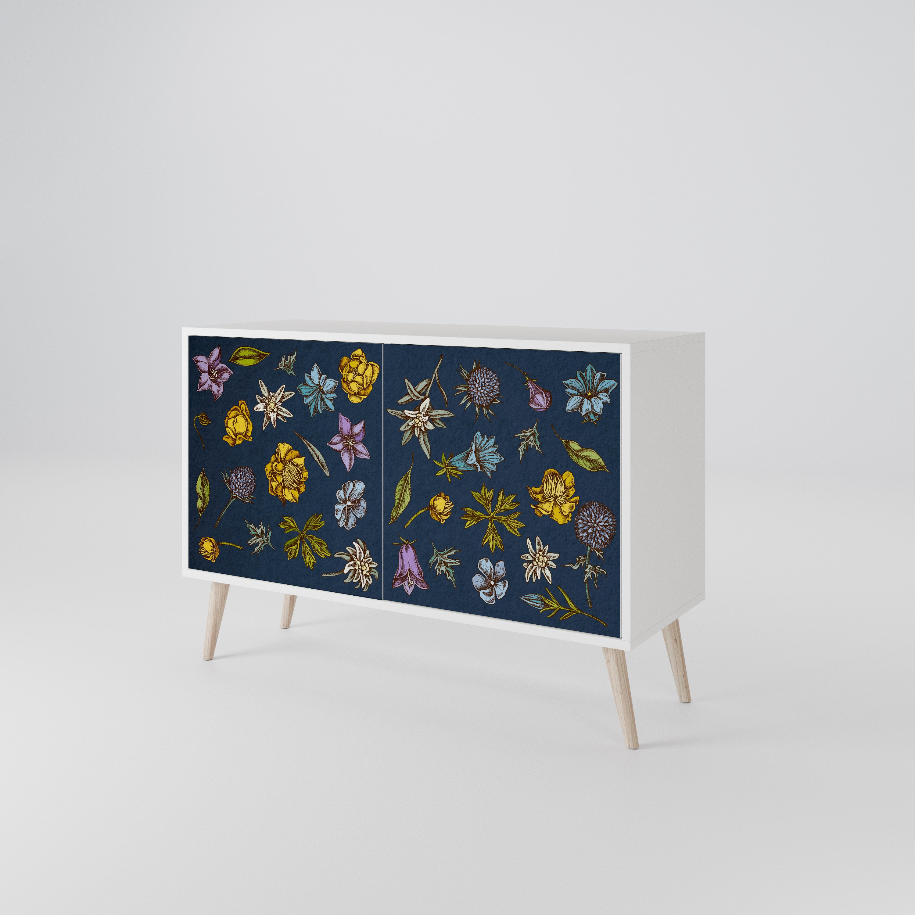 FLOWERS ON NAVY BLUE Aparador de 2 Puertas