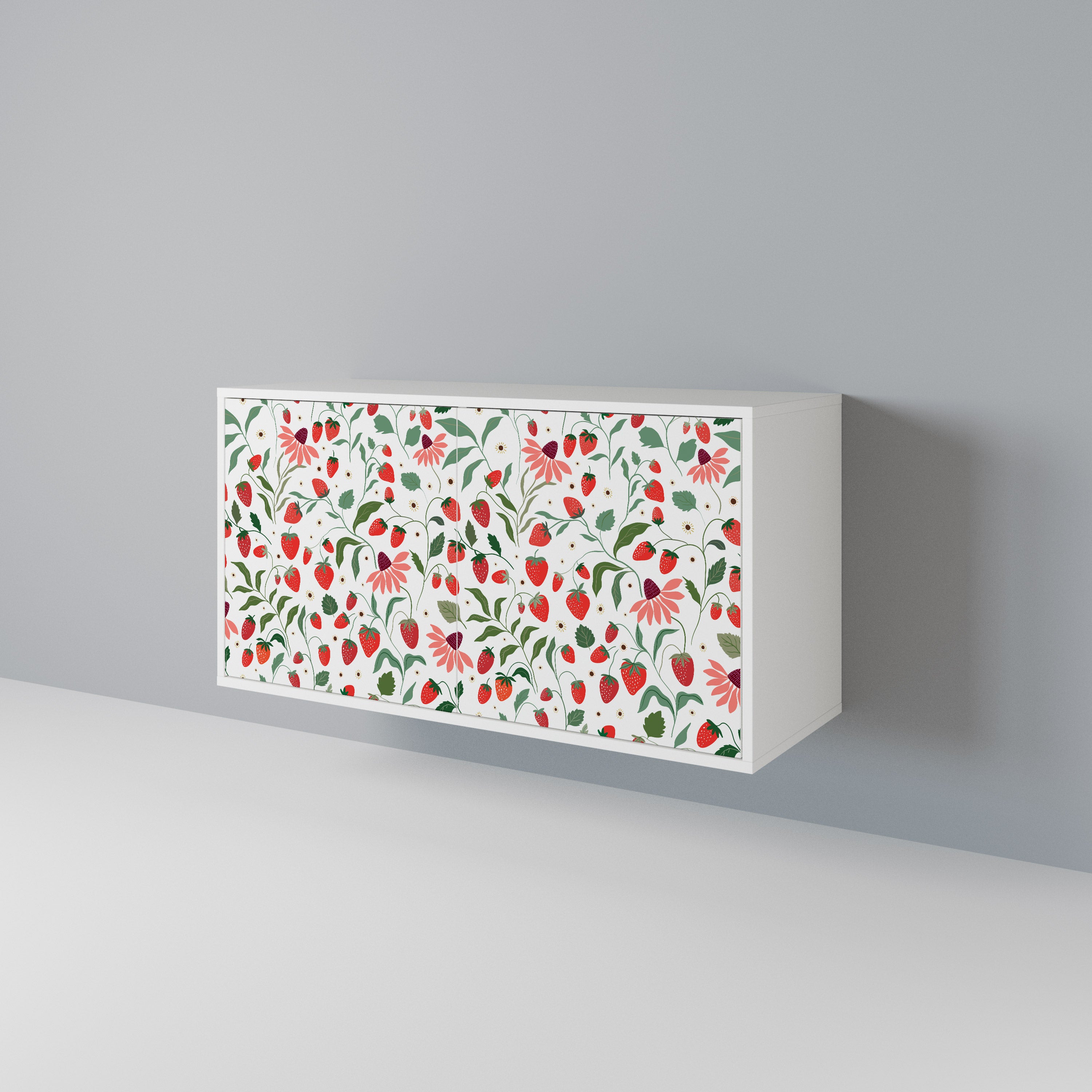 FLOWERS AND STRAWBERRIES Aparador de 2 Puertas