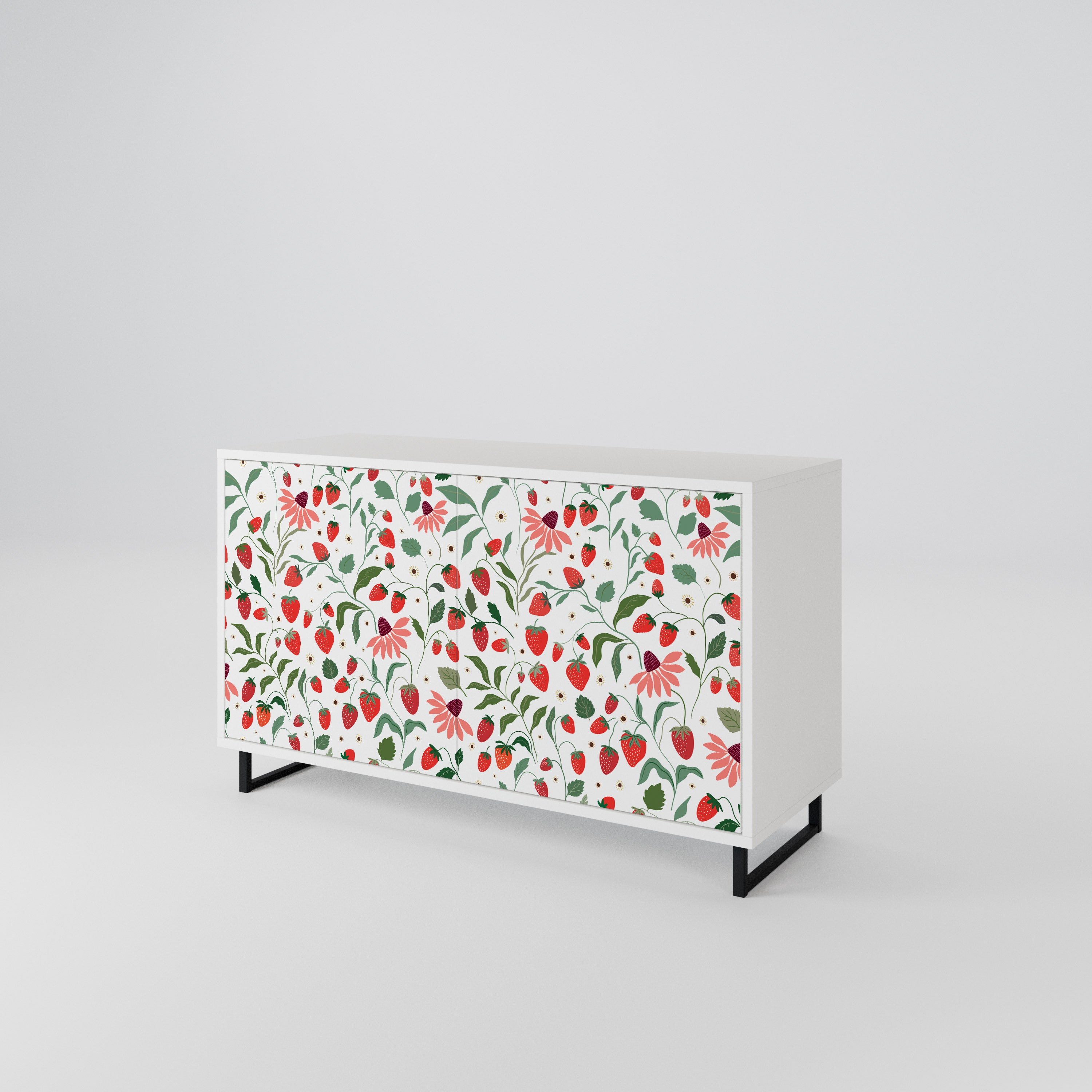 FLOWERS AND STRAWBERRIES Aparador de 2 Puertas