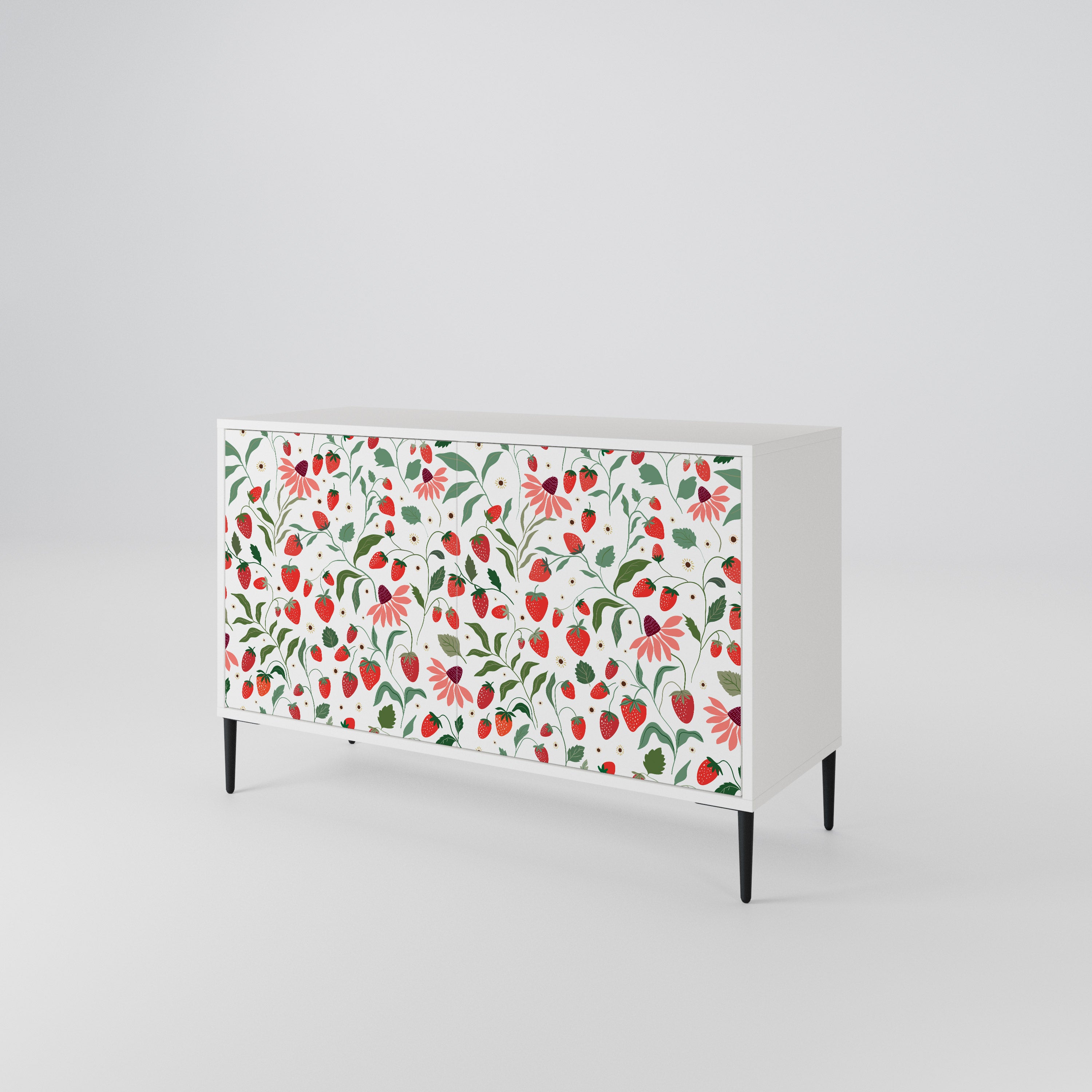 FLOWERS AND STRAWBERRIES Aparador de 2 Puertas