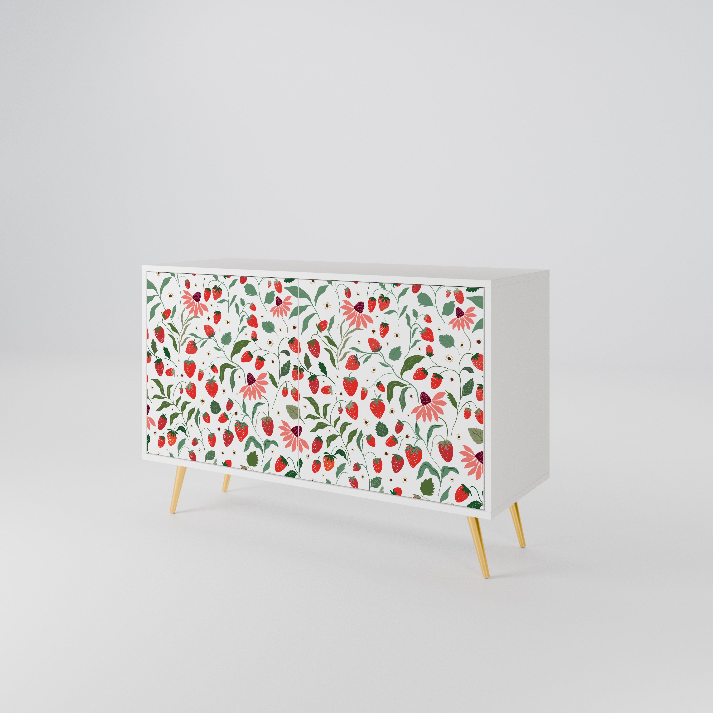 FLOWERS AND STRAWBERRIES Aparador de 2 Puertas