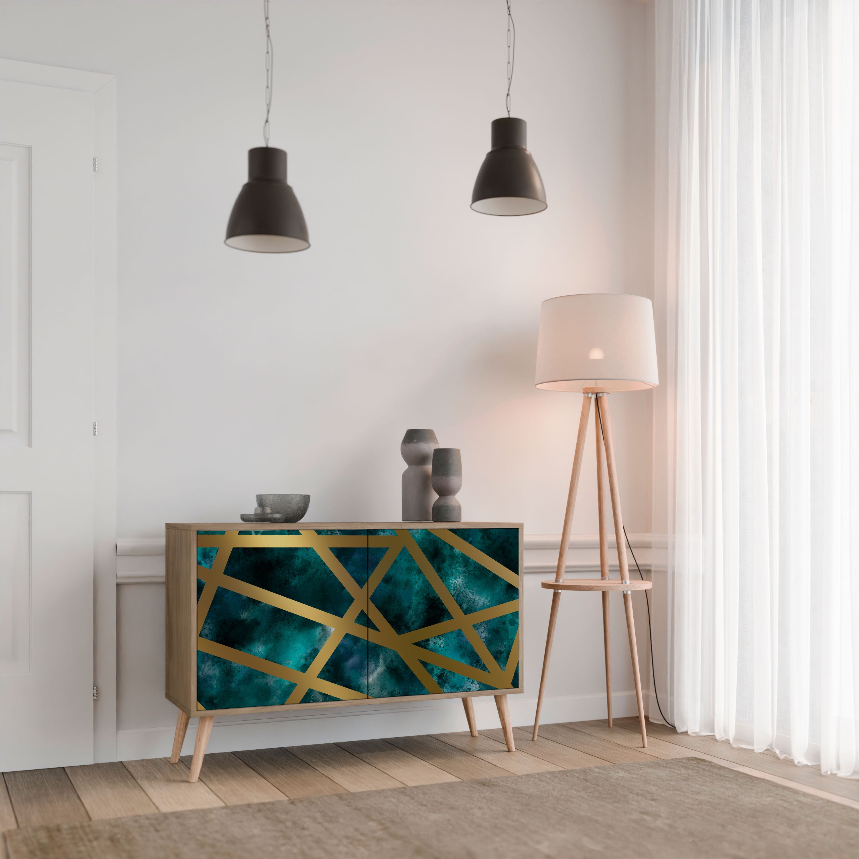 THE LABYRINTH OF GOLD 2-Door Sideboard in Oak Effect