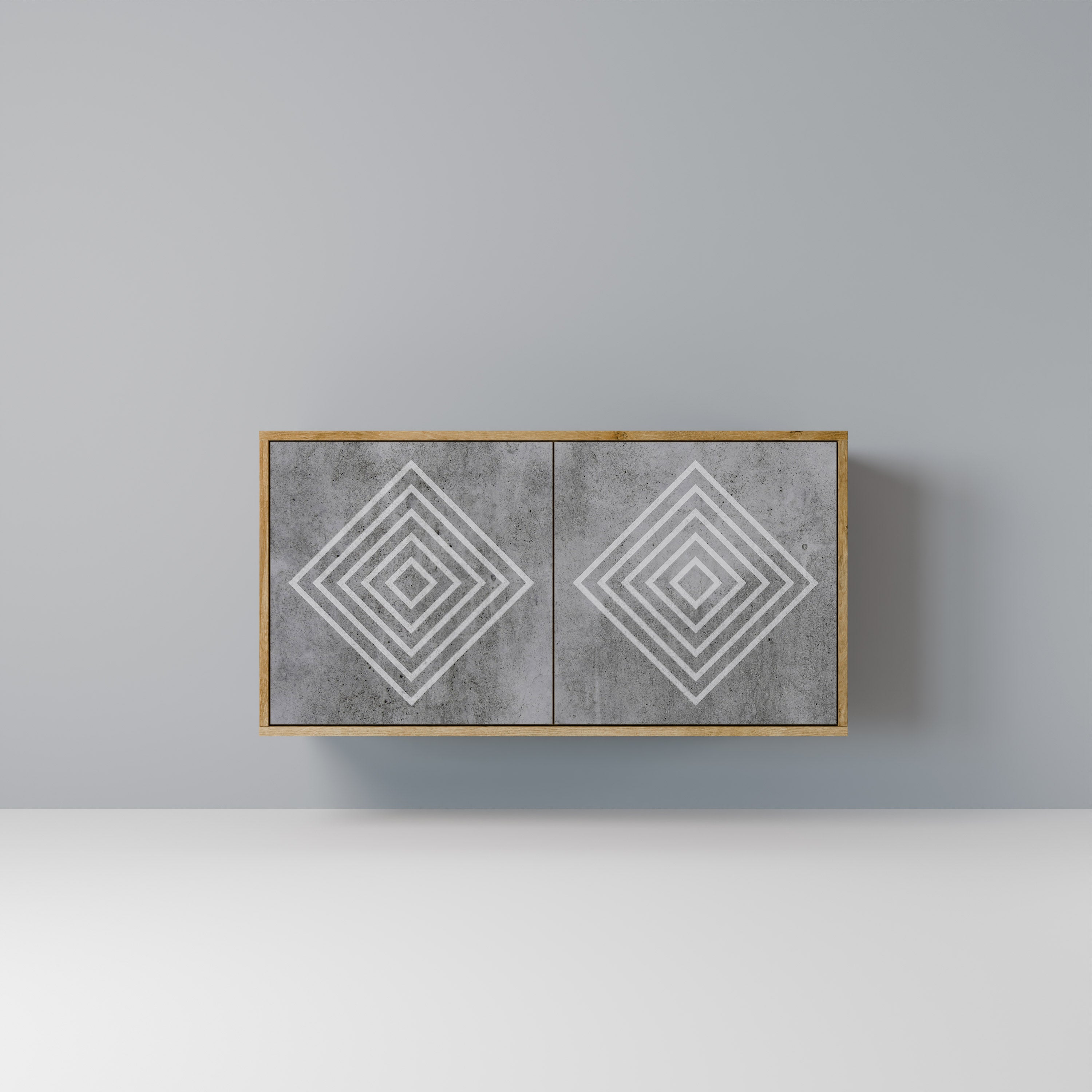 POLYGONAL ARTISTRY 2-Door Sideboard in Oak Effect