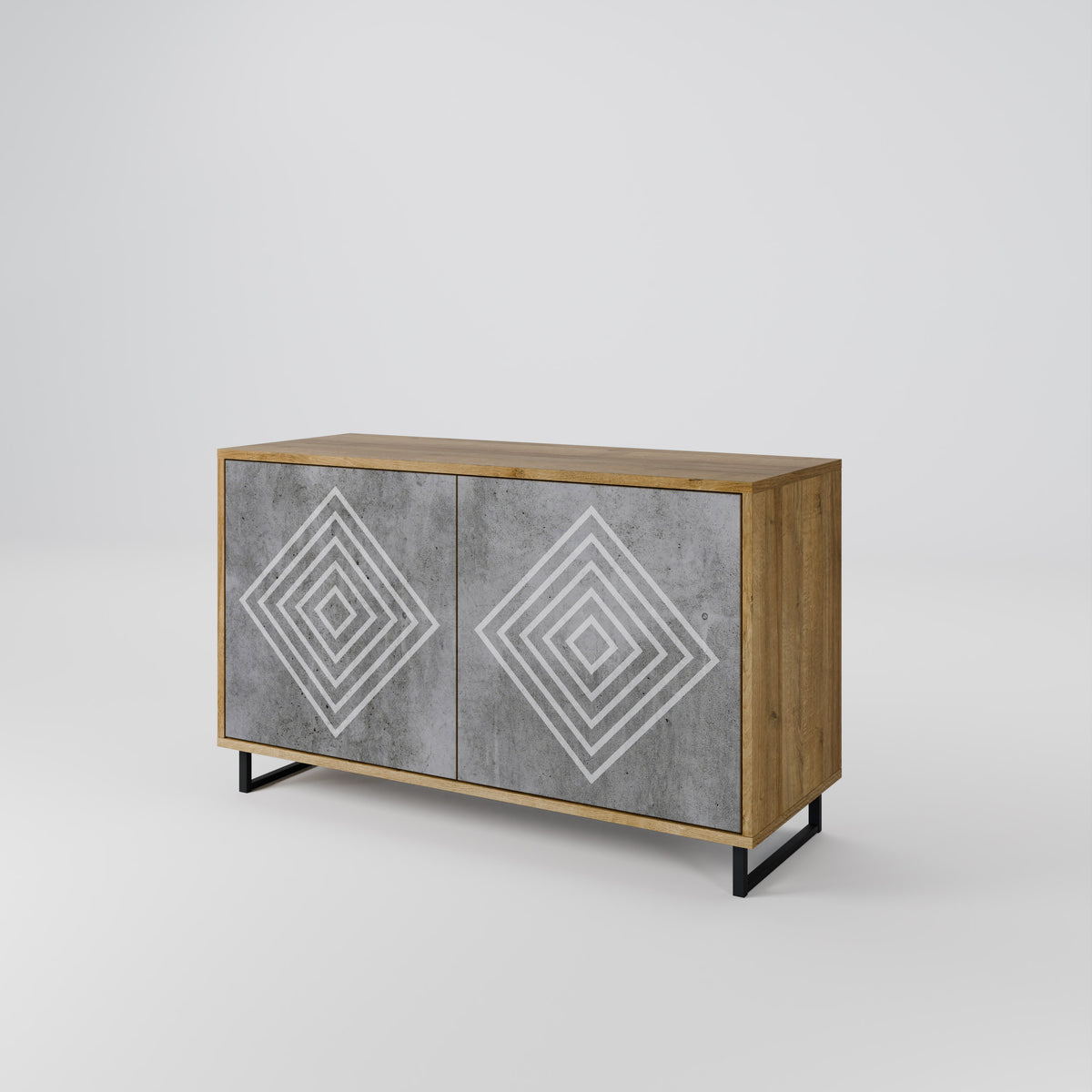 POLYGONAL ARTISTRY Aparador de 2 Puertas