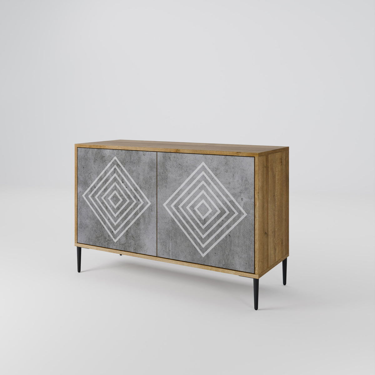 POLYGONAL ARTISTRY Aparador de 2 Puertas