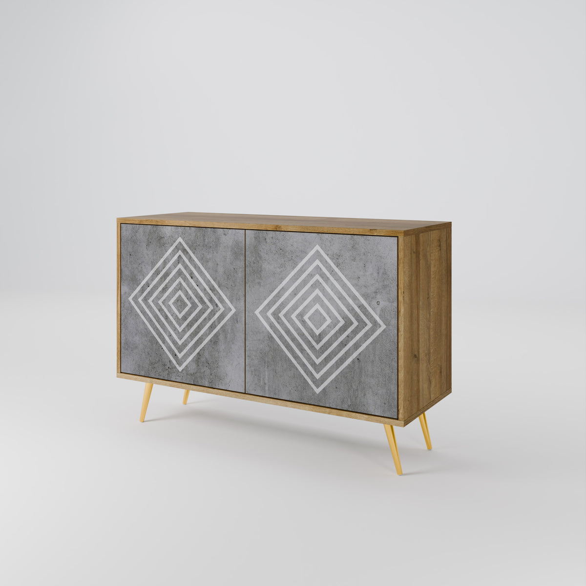 POLYGONAL ARTISTRY Aparador de 2 Puertas