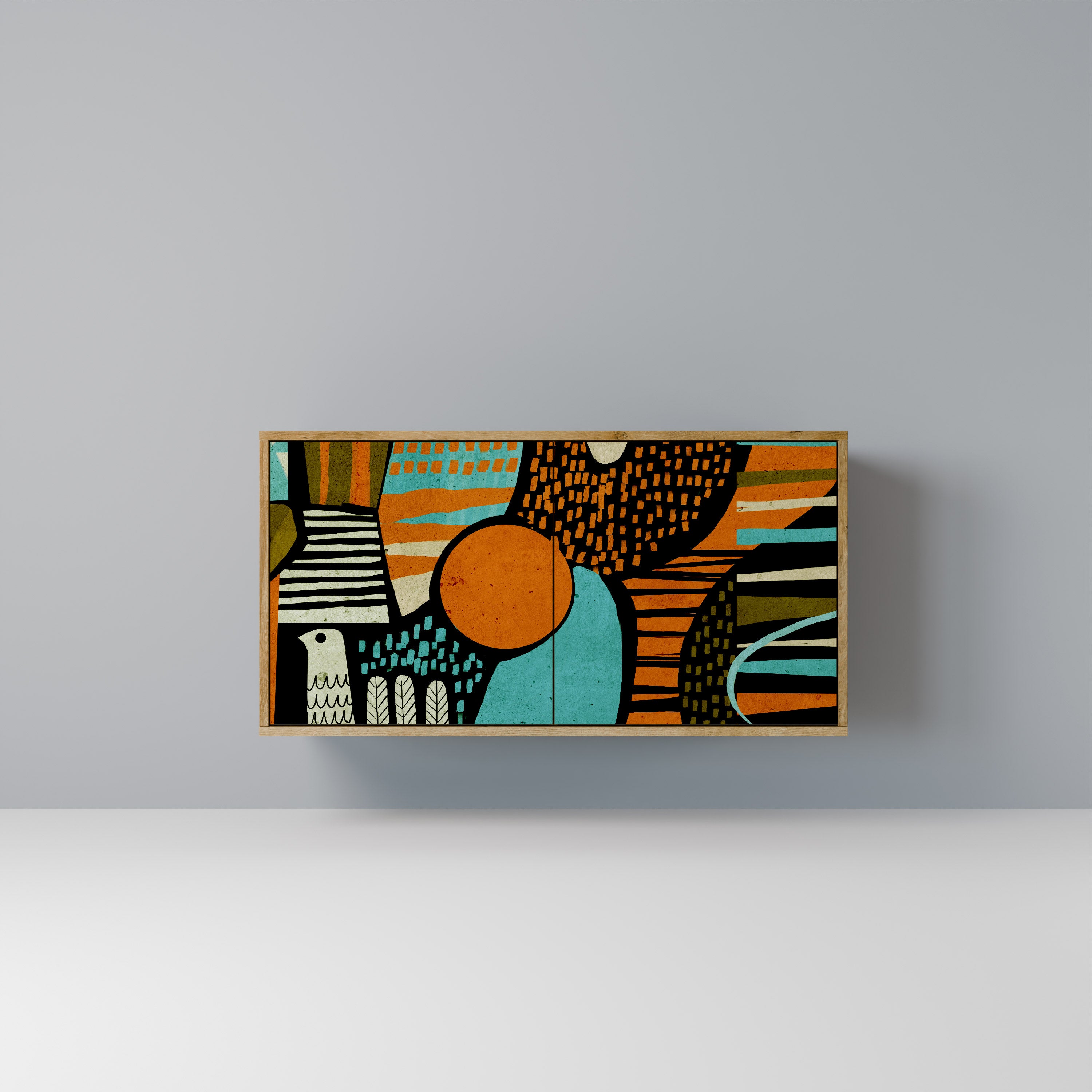 GEODE GLIMMER 2-Door Sideboard in Oak Effect