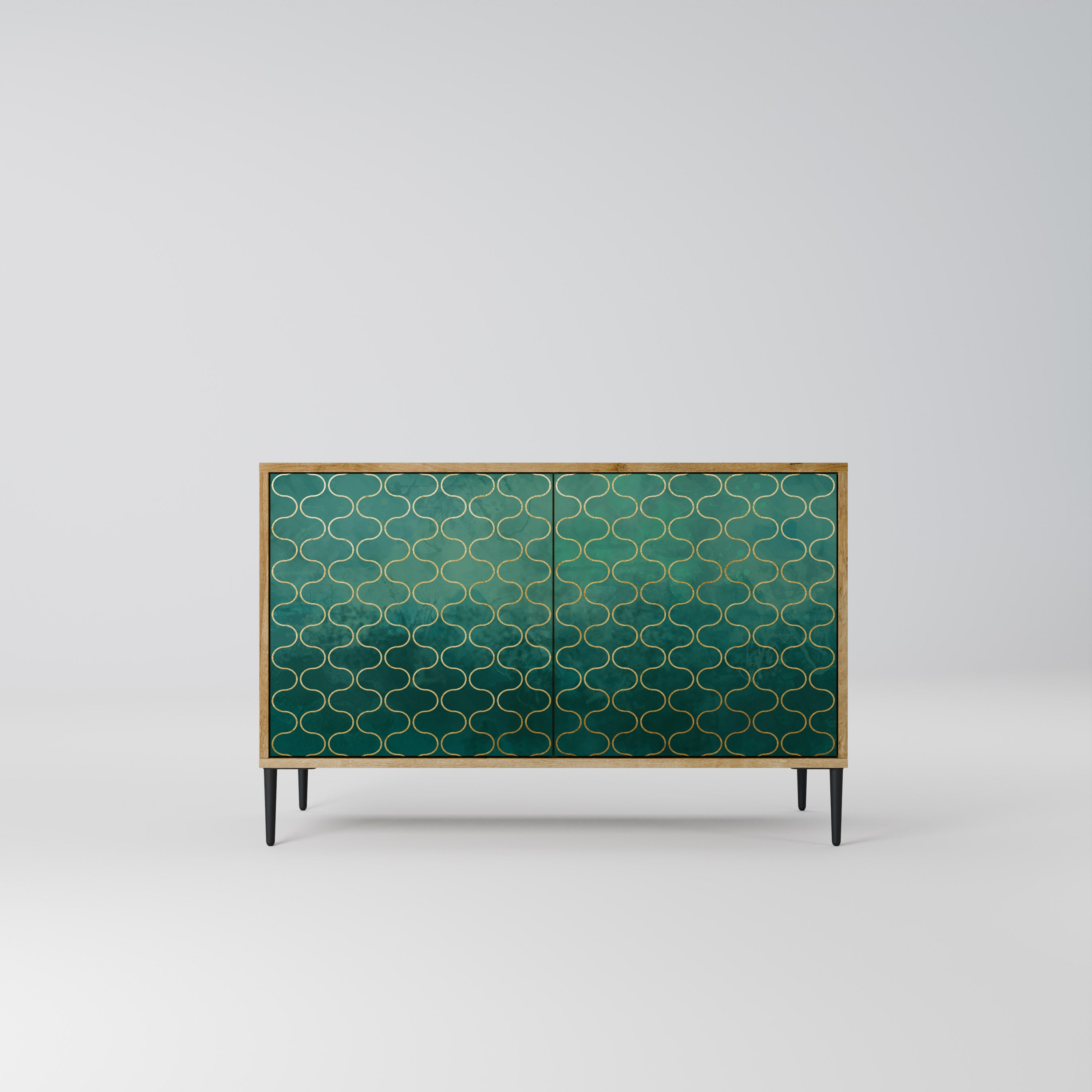 TESSELATED GREENERY 2-Door Sideboard in Oak Effect