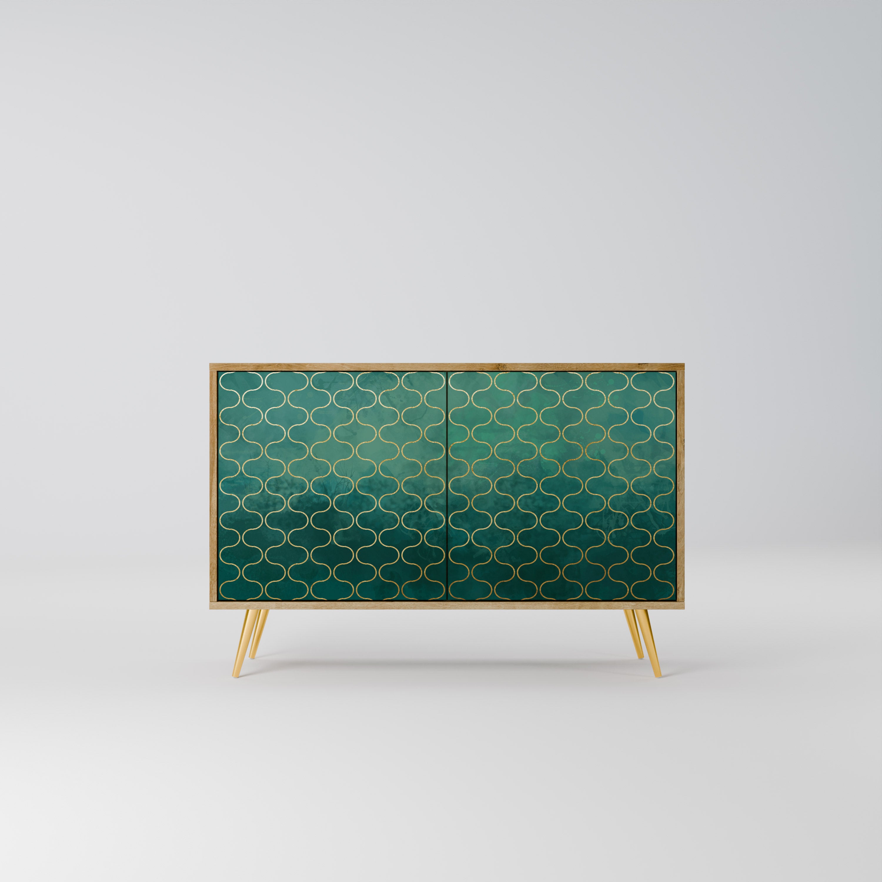 TESSELATED GREENERY 2-Door Sideboard in Oak Effect