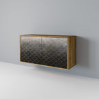 TESSELATED GRAYISH Aparador de 2 Puertas en Efecto Roble