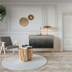 TESSELATED GRAYISH Aparador de 2 Puertas en Efecto Roble