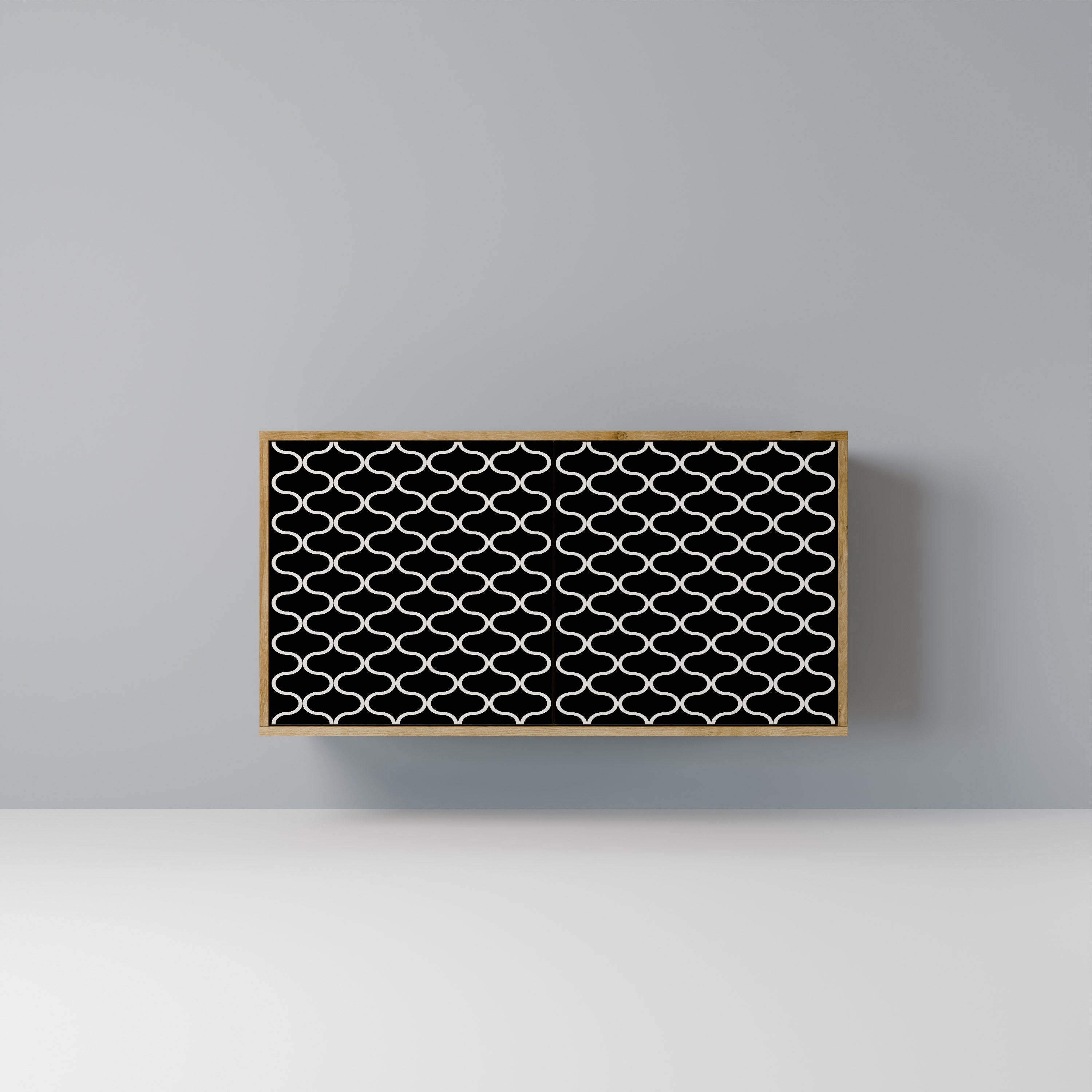 TESSELATED BLACKNESS 2-Door Sideboard in Oak Effect