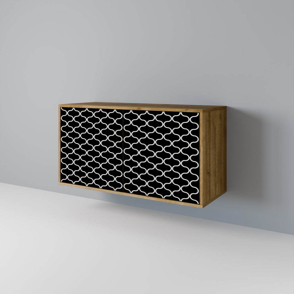 Aparador de 2 puertas TESSELATED BLACKNESS efecto roble