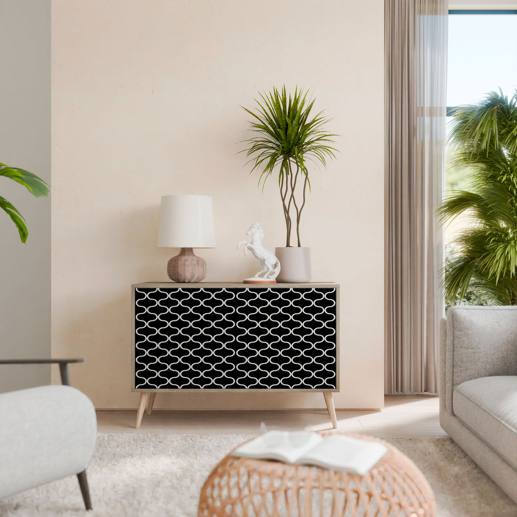 Aparador de 2 puertas TESSELATED BLACKNESS efecto roble