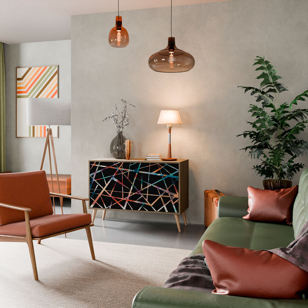 Aparador POLYGON VERVE de 2 puertas con efecto roble