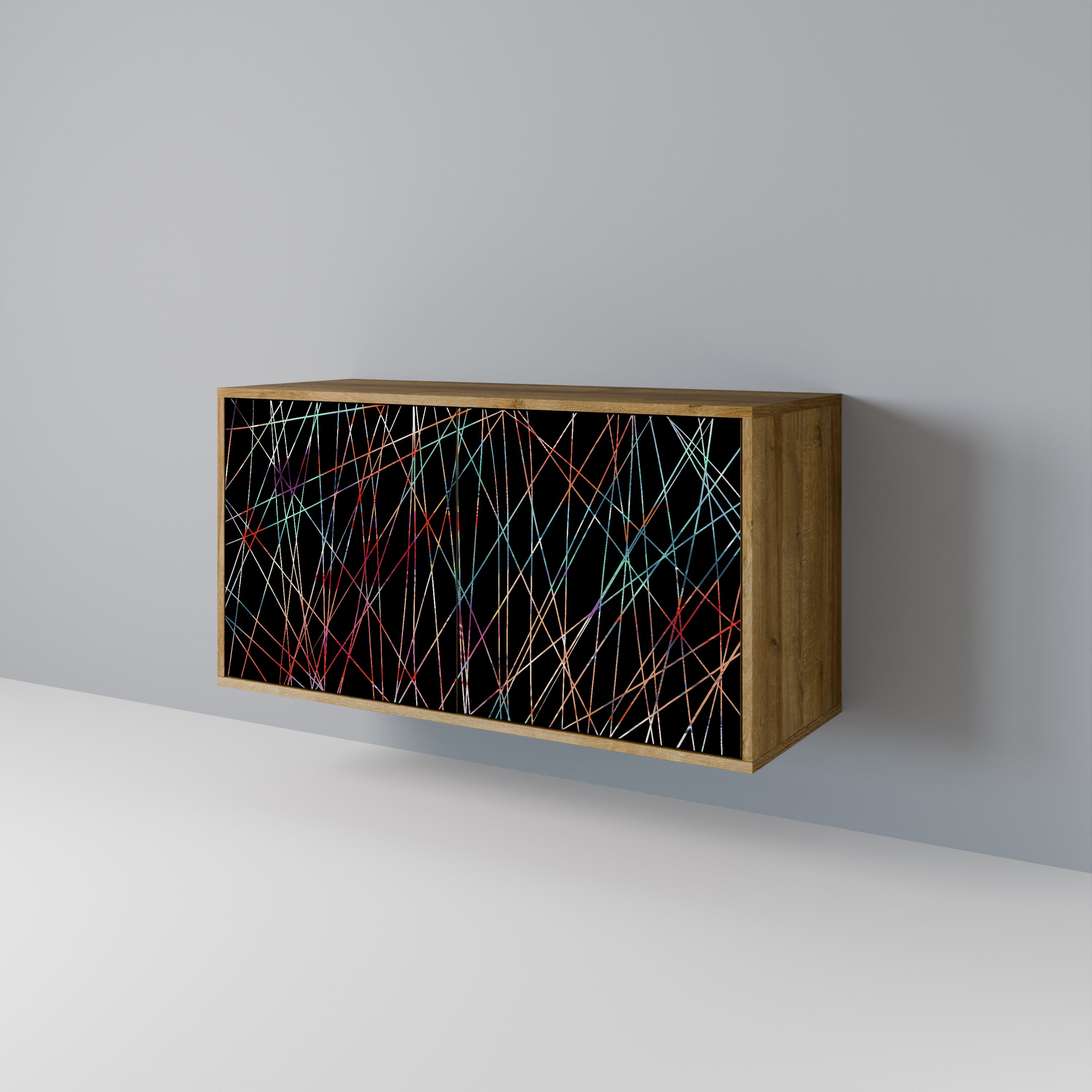 Aparador LUMINOUS SNARE de 2 puertas con efecto roble