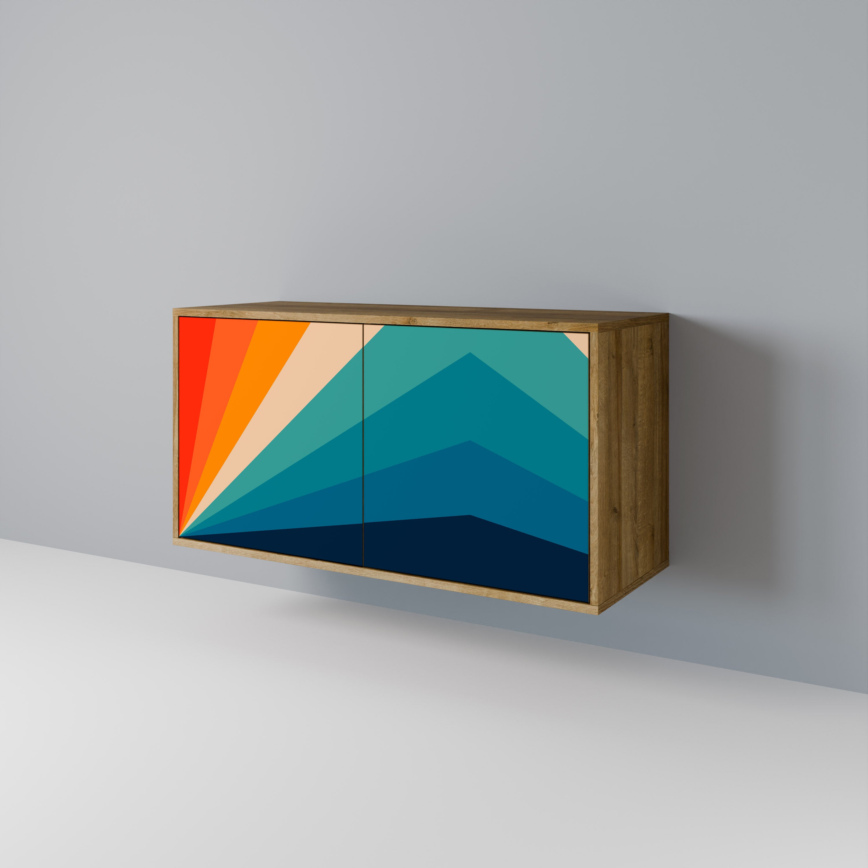 Aparador PRISM CONCUSSION de 2 puertas con efecto roble