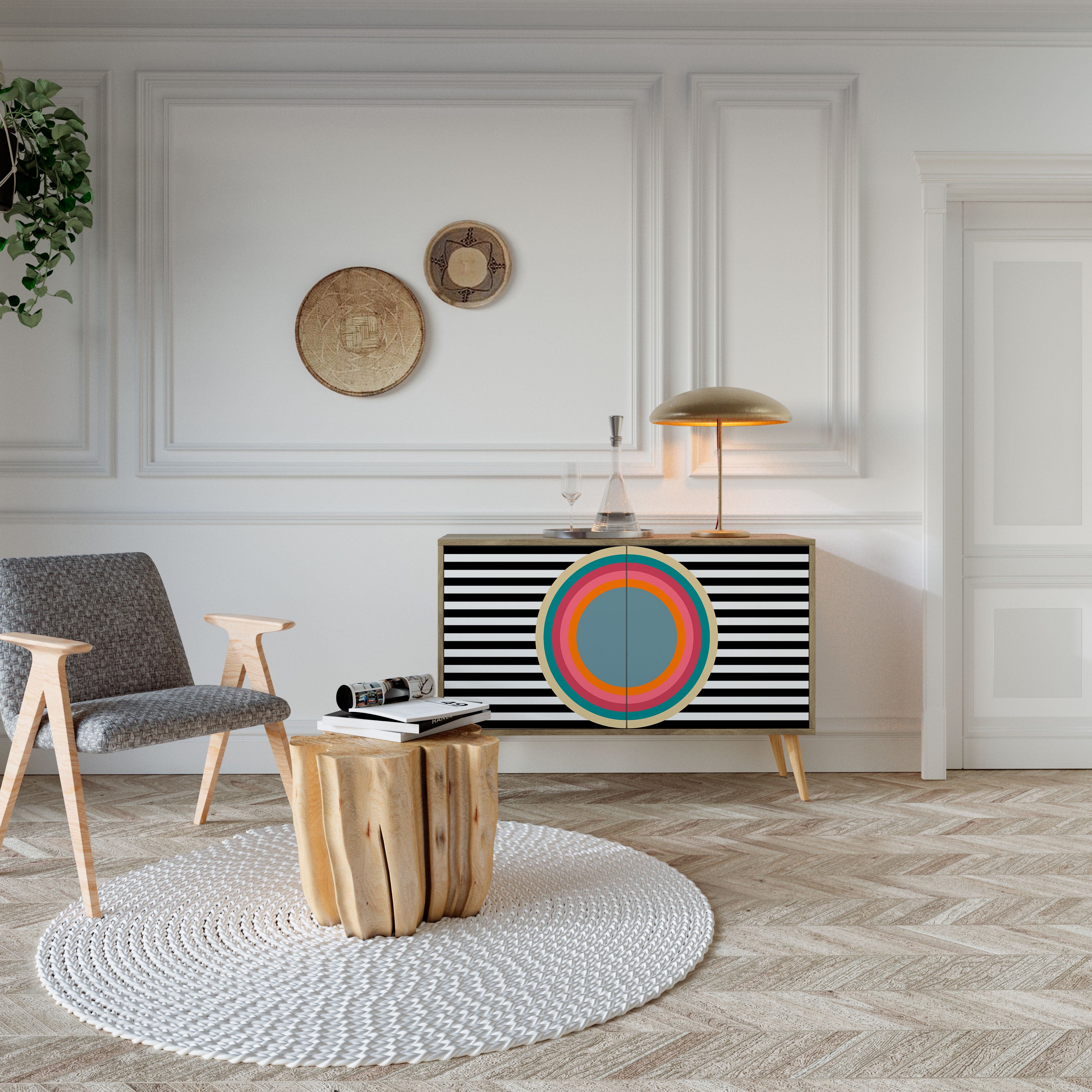 SPECTRA SHOWCASE 2-Door Sideboard in Oak Effect