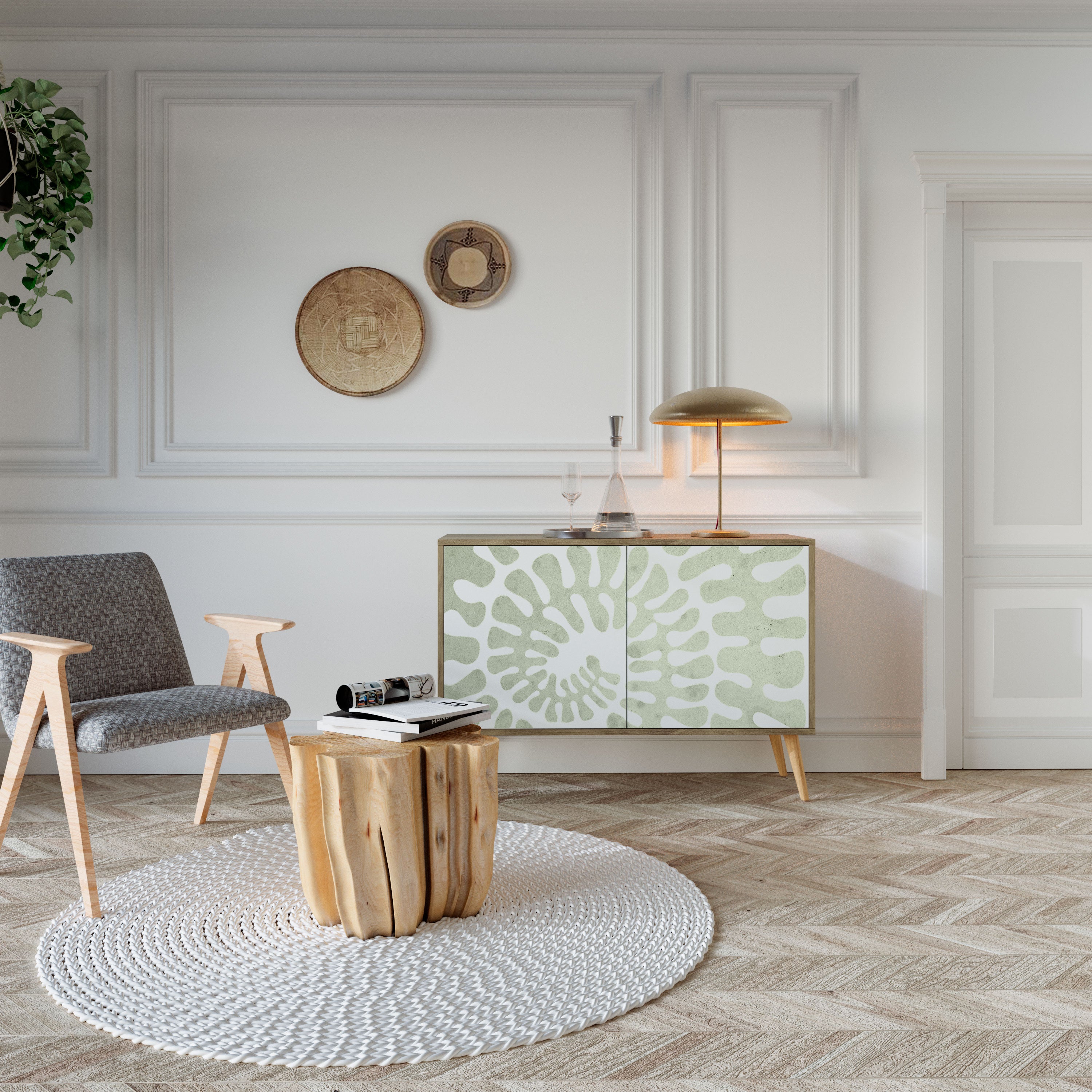 Aparador de 2 puertas HELIX DANCE con efecto roble