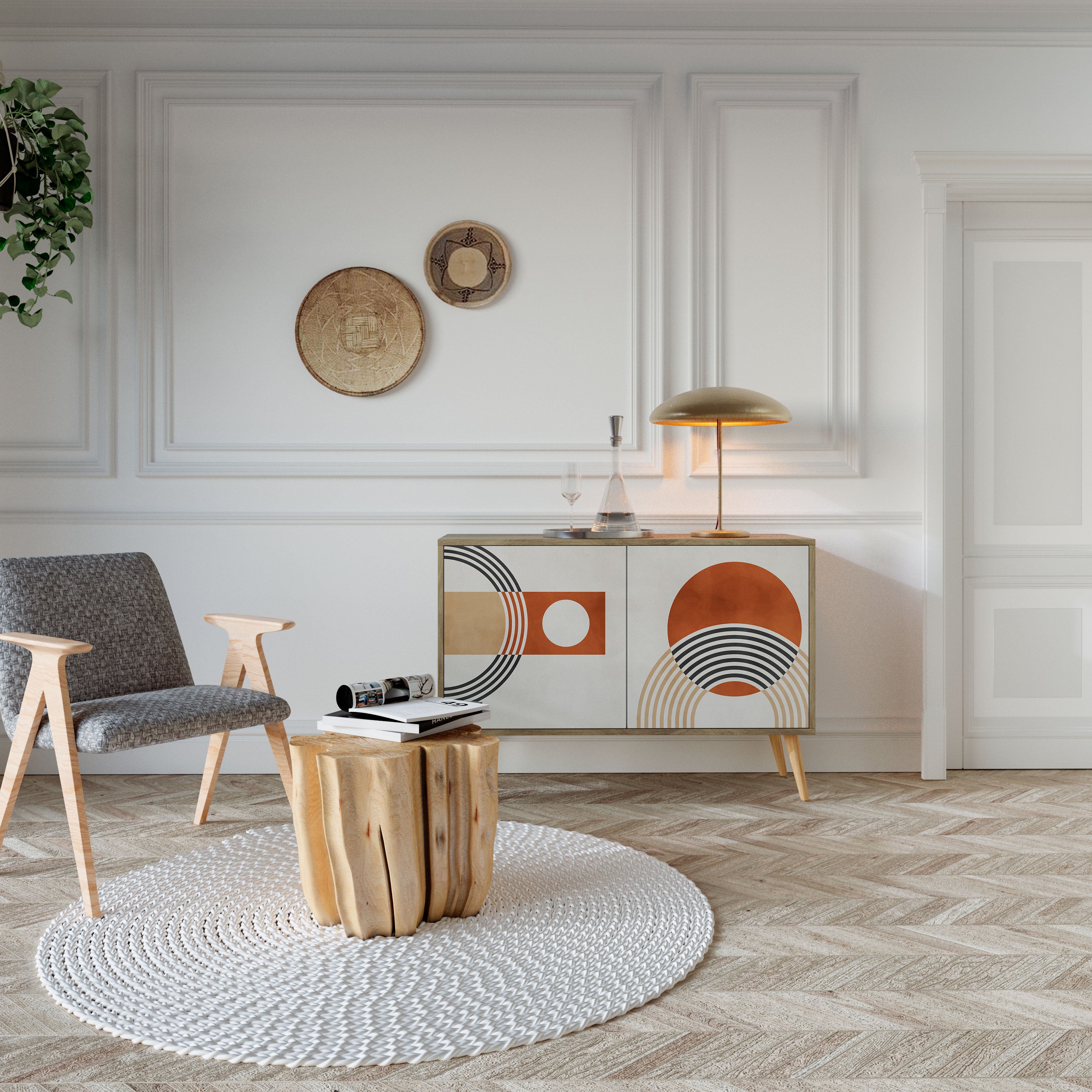 SPACE AROUND 2-Door Sideboard in Oak Effect