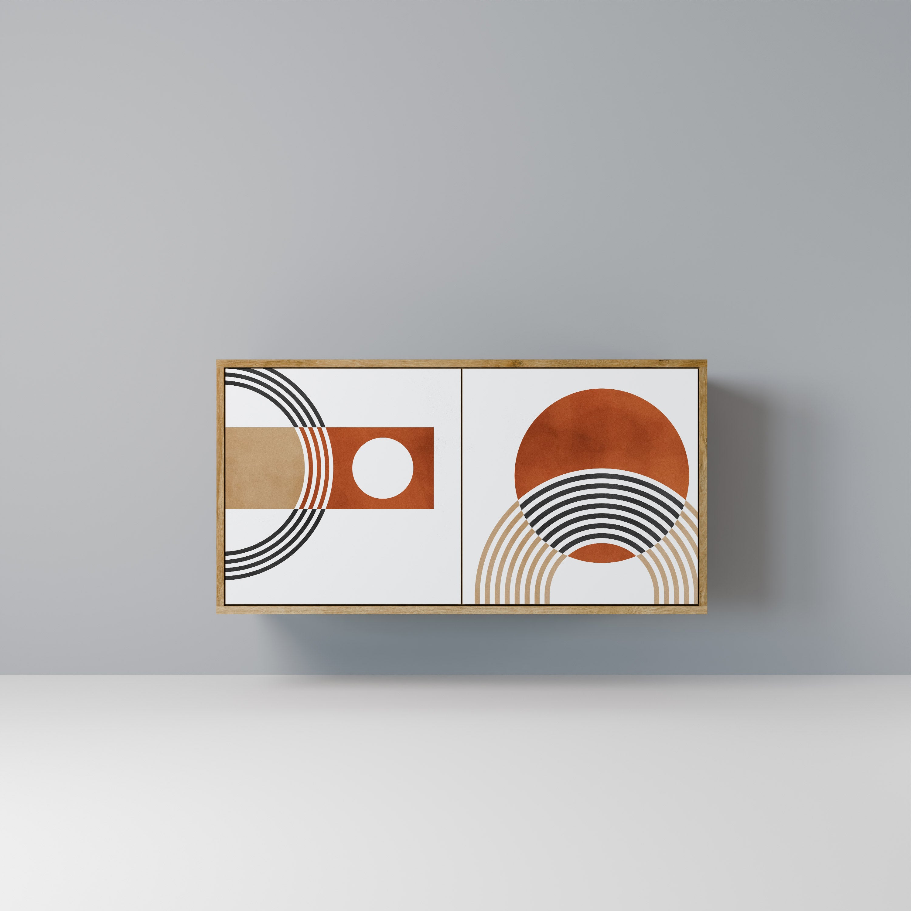 CIRCLE RHYTM 2-Door Sideboard in Oak Effect