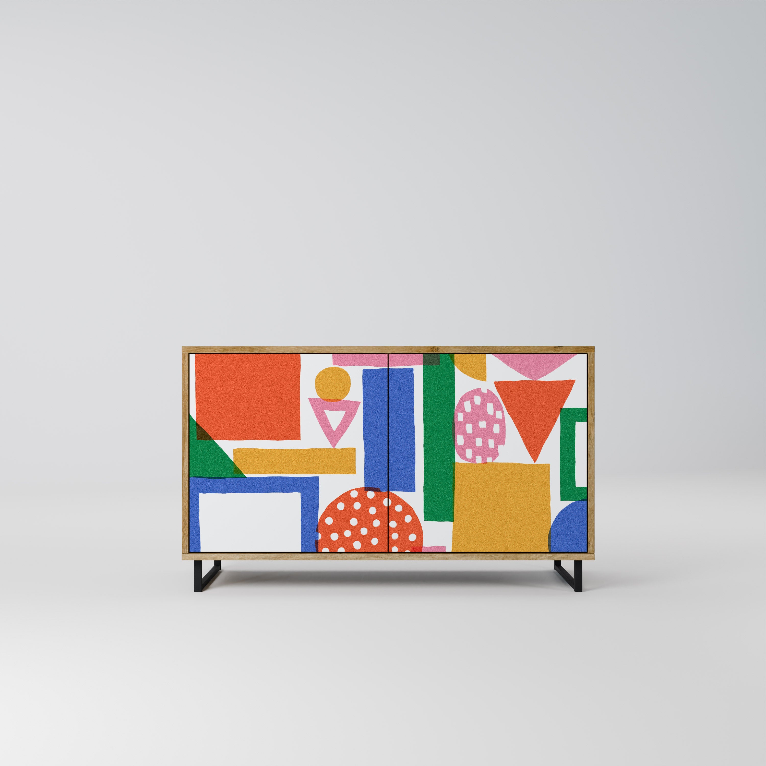 GEOMETRIC GLIMMER 2-Door Sideboard in Oak Effect