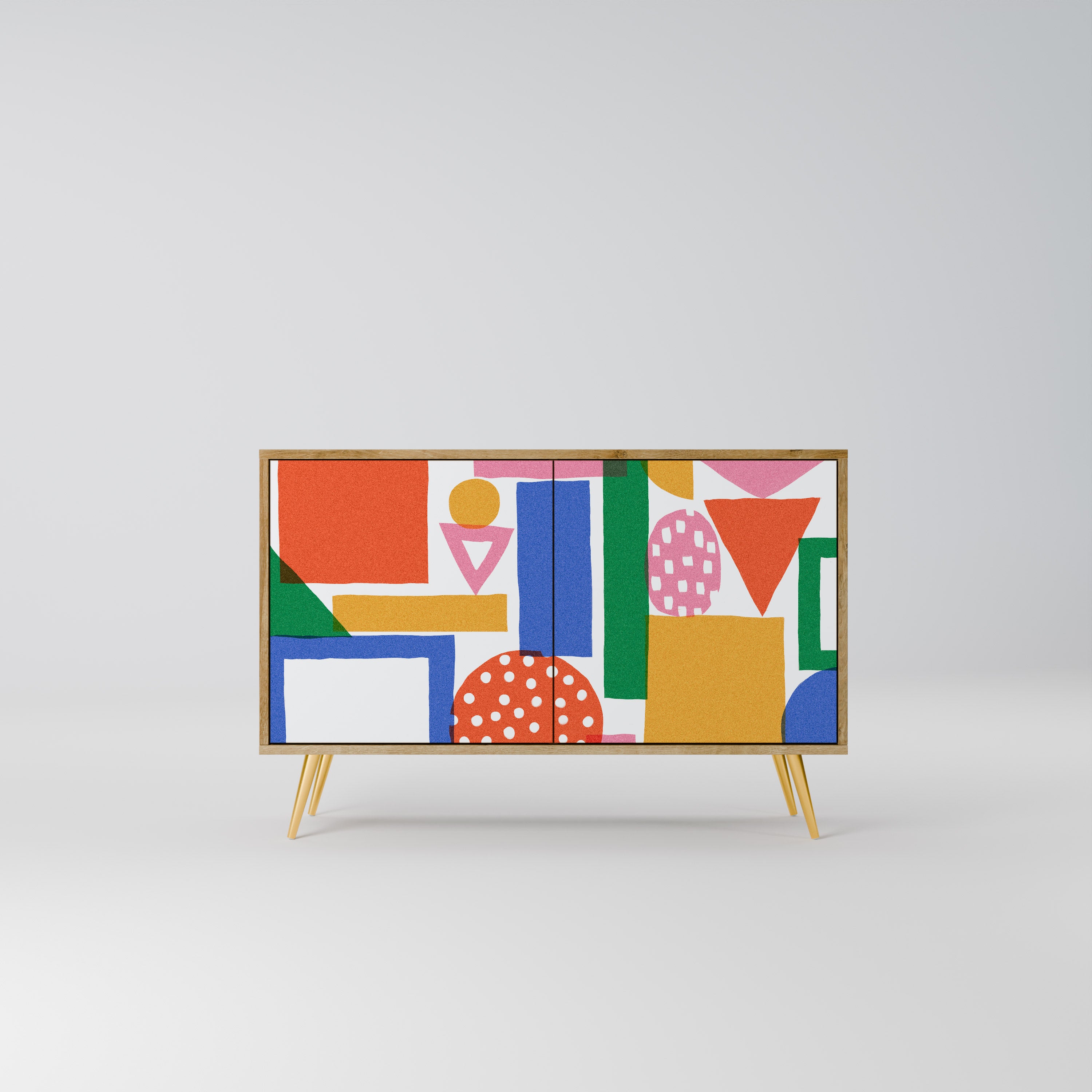 GEOMETRIC GLIMMER 2-Door Sideboard in Oak Effect