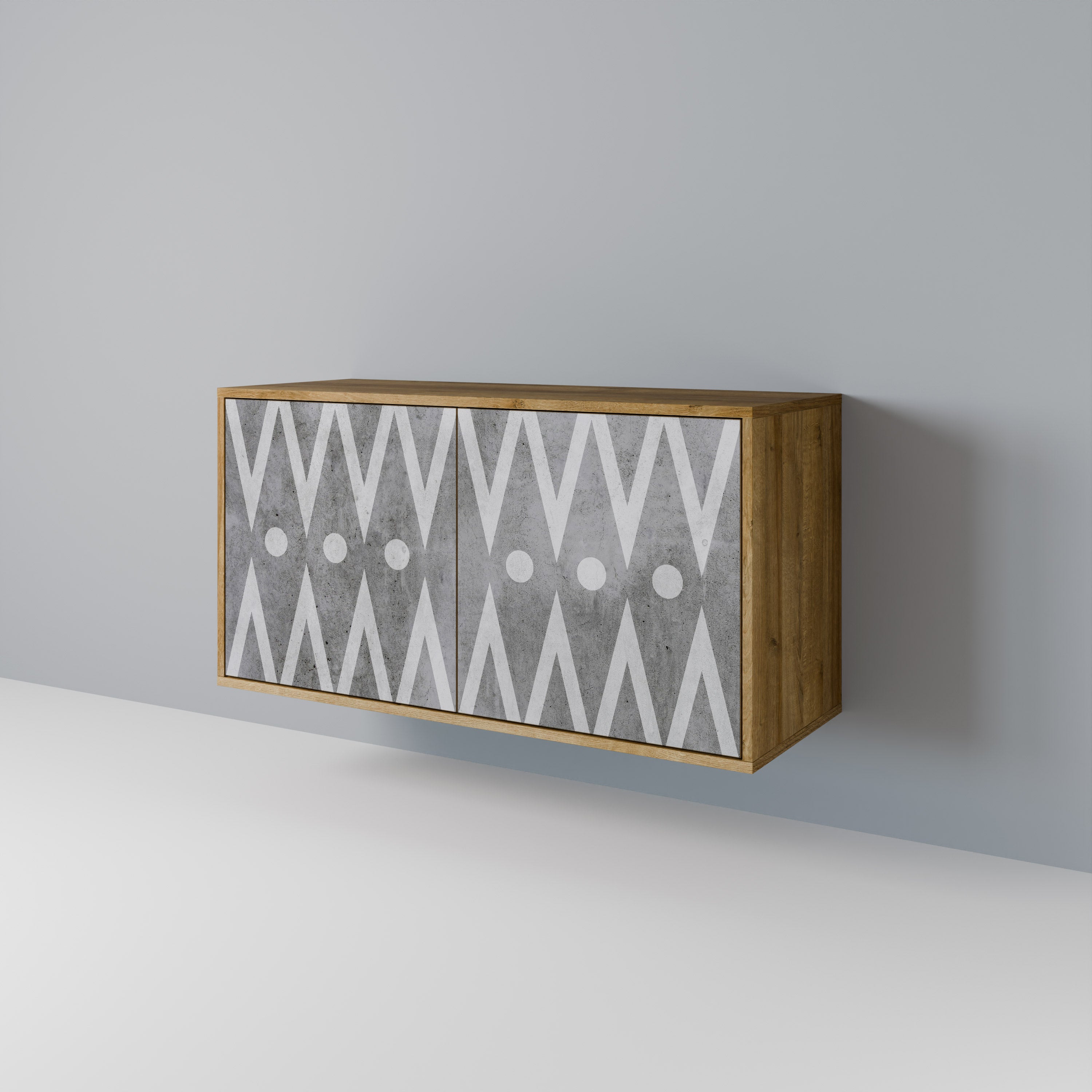 SHARP EDGES 2-Door Sideboard in Oak Effect