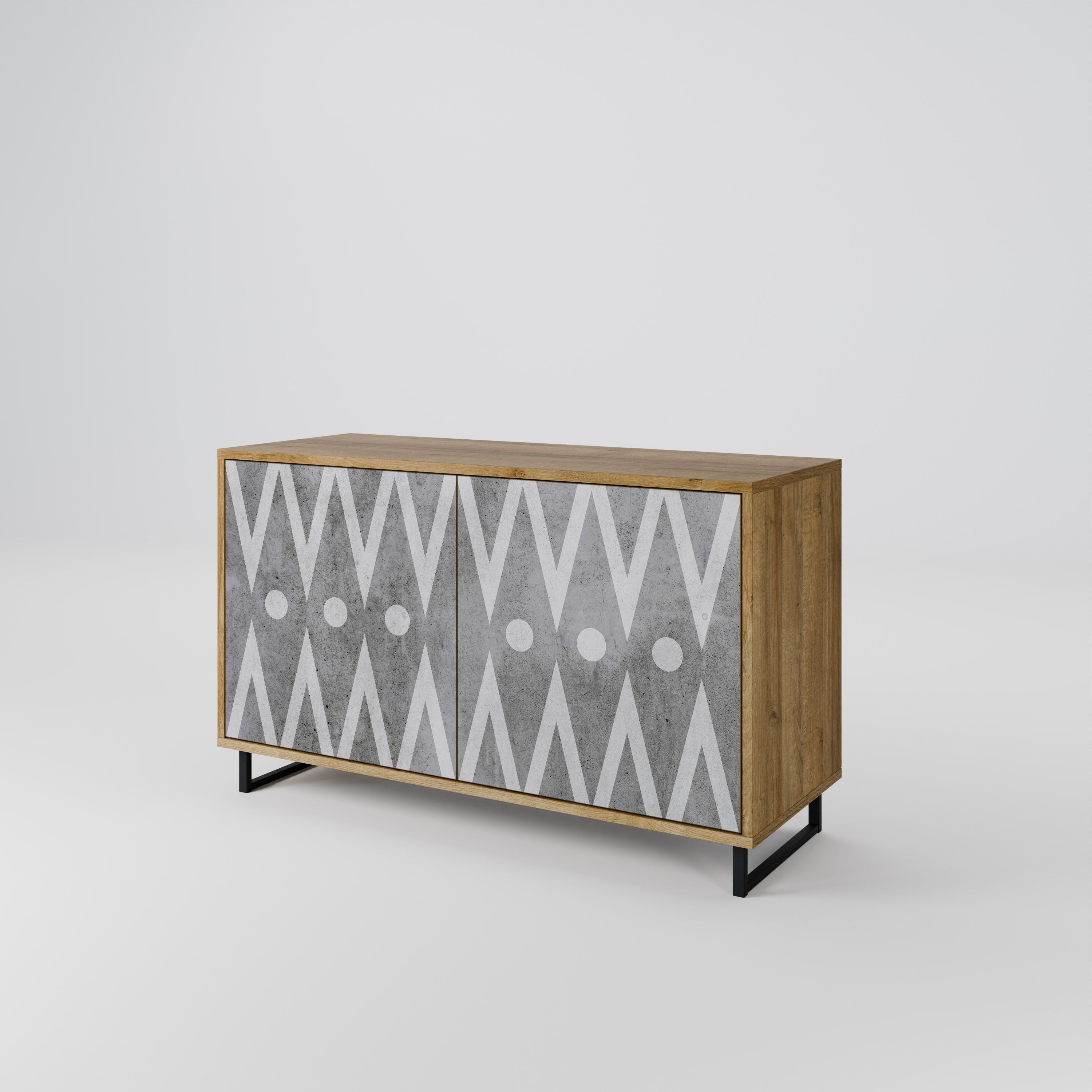 SHARP EDGES 2-Door Sideboard in Oak Effect