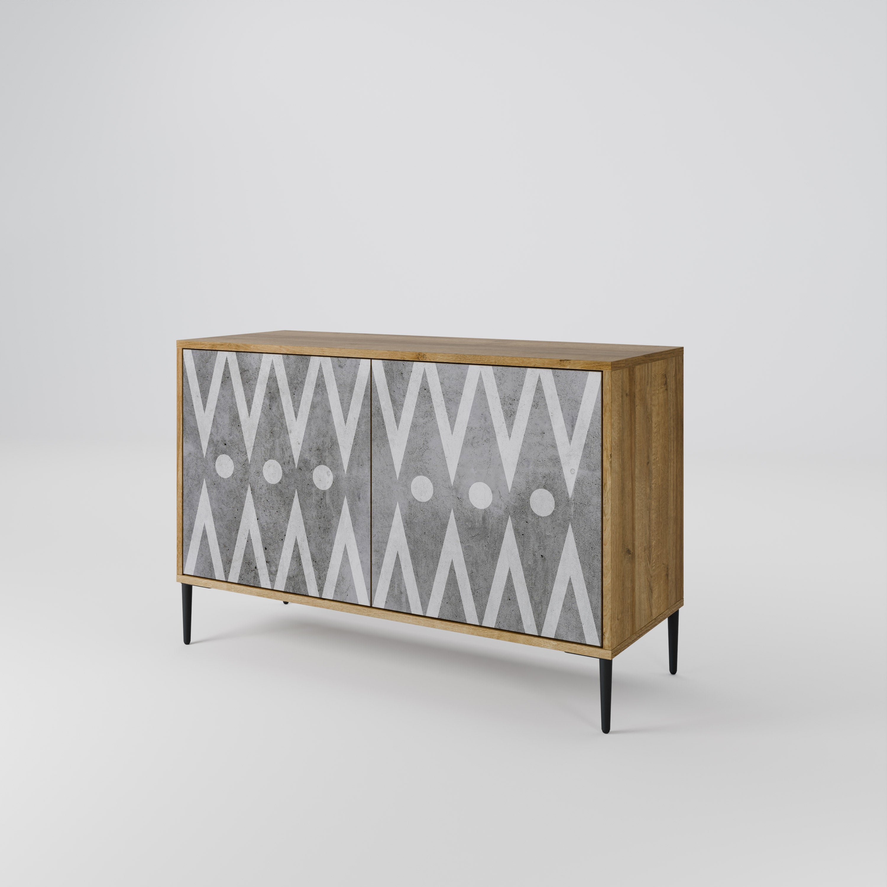 SHARP EDGES 2-Door Sideboard in Oak Effect