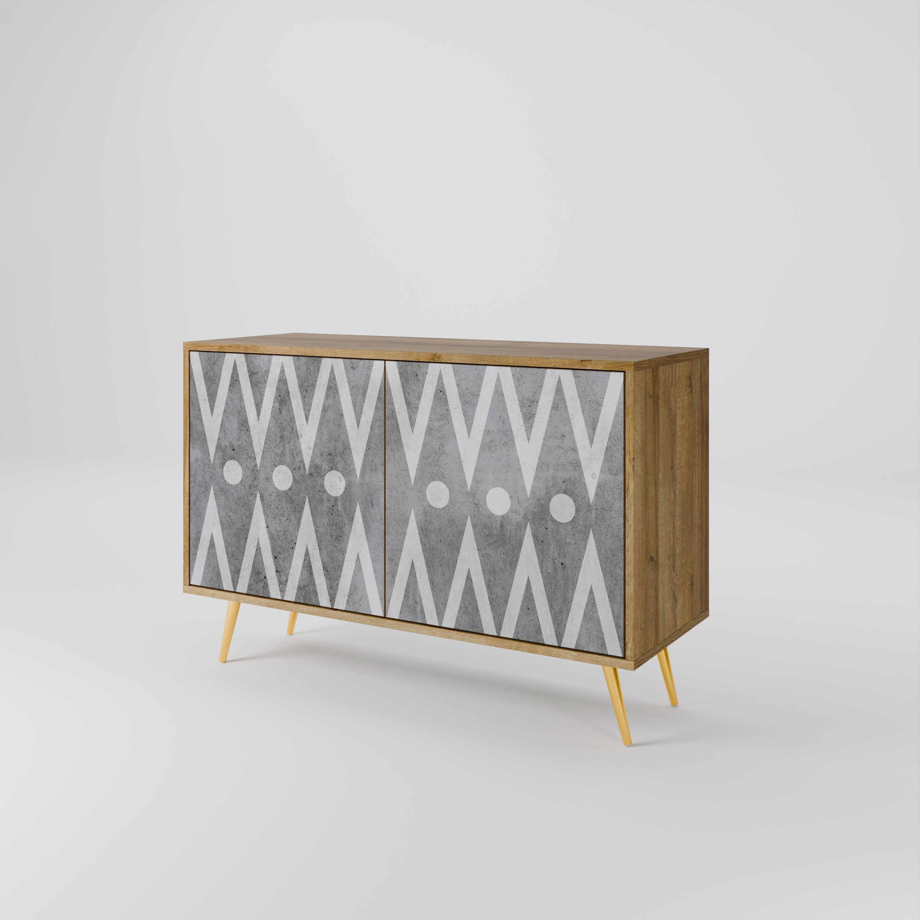 SHARP EDGES 2-Door Sideboard in Oak Effect