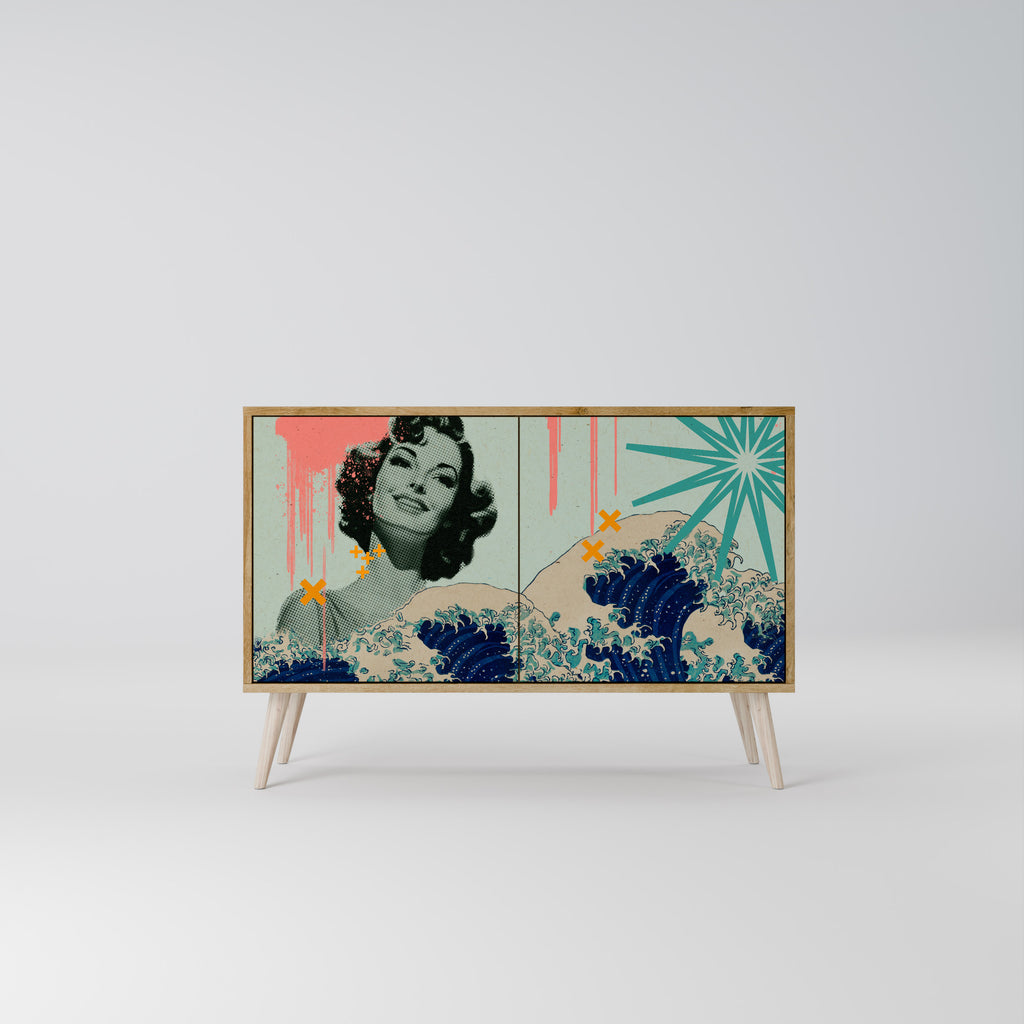 KANAGAWA BEAUTY 2-Door Sideboard in Oak Effect