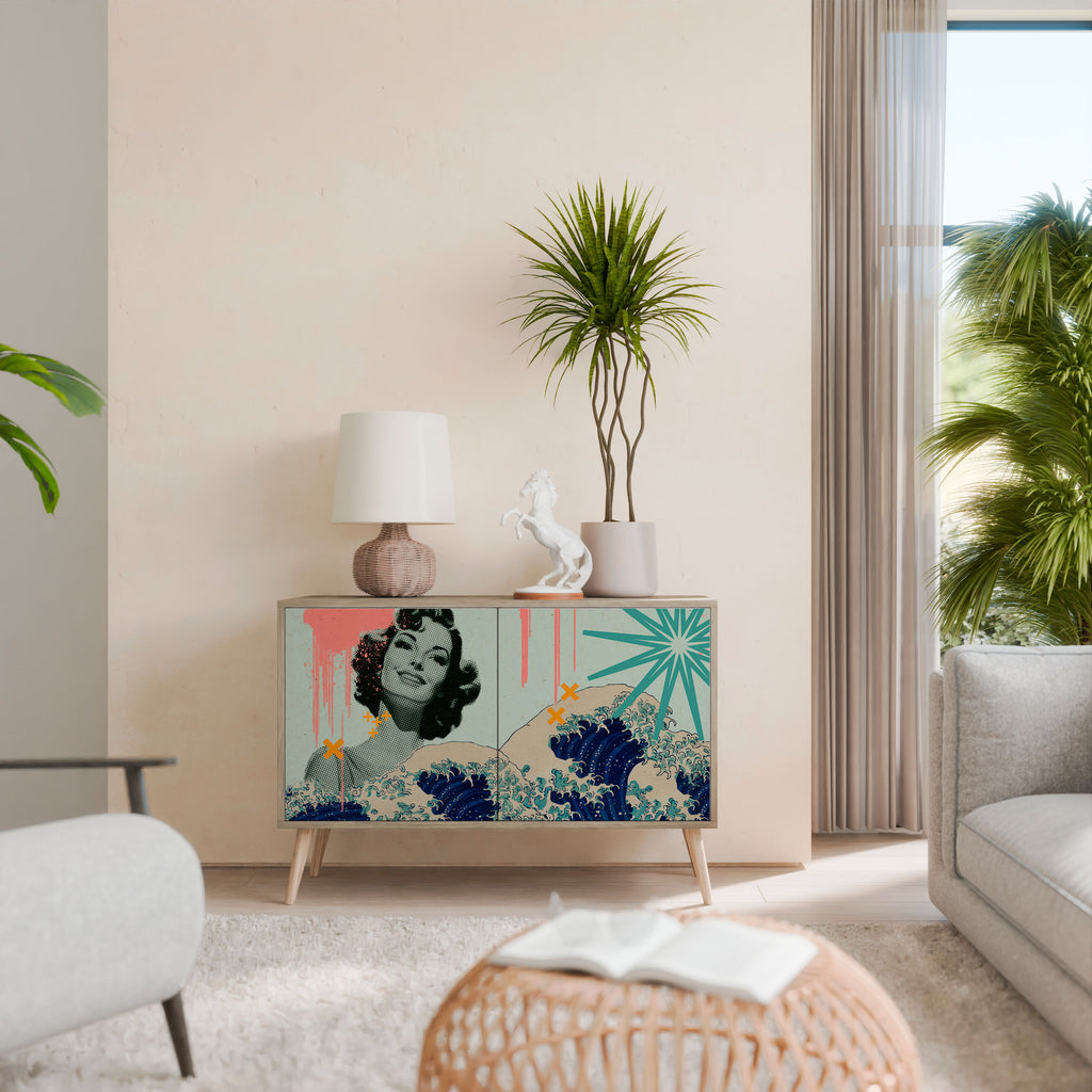 KANAGAWA BEAUTY 2-Door Sideboard in Oak Effect